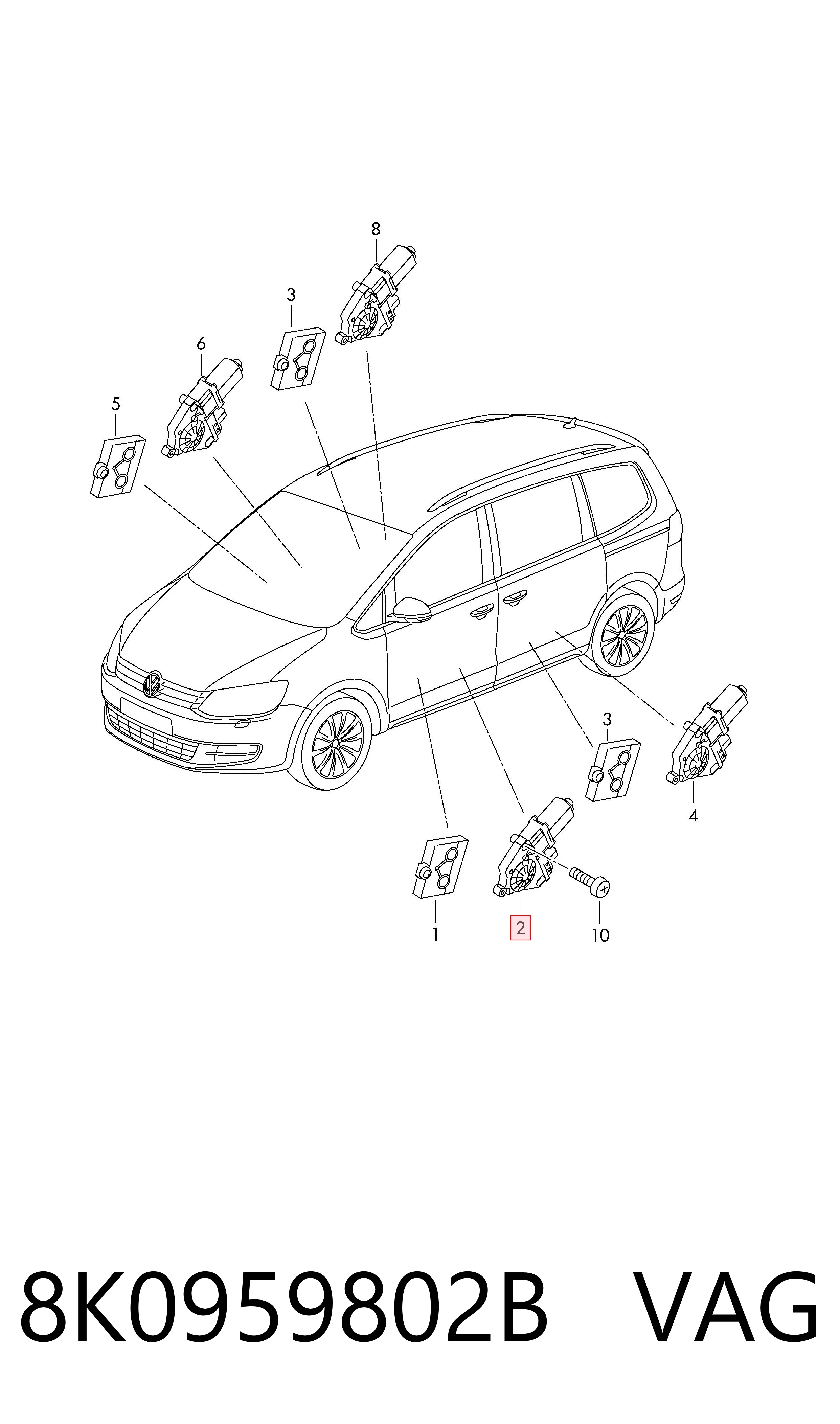 Motor de acionamento de vidro da porta dianteira direita VAG 8K0959802B preço, a partir de 40,93 USD