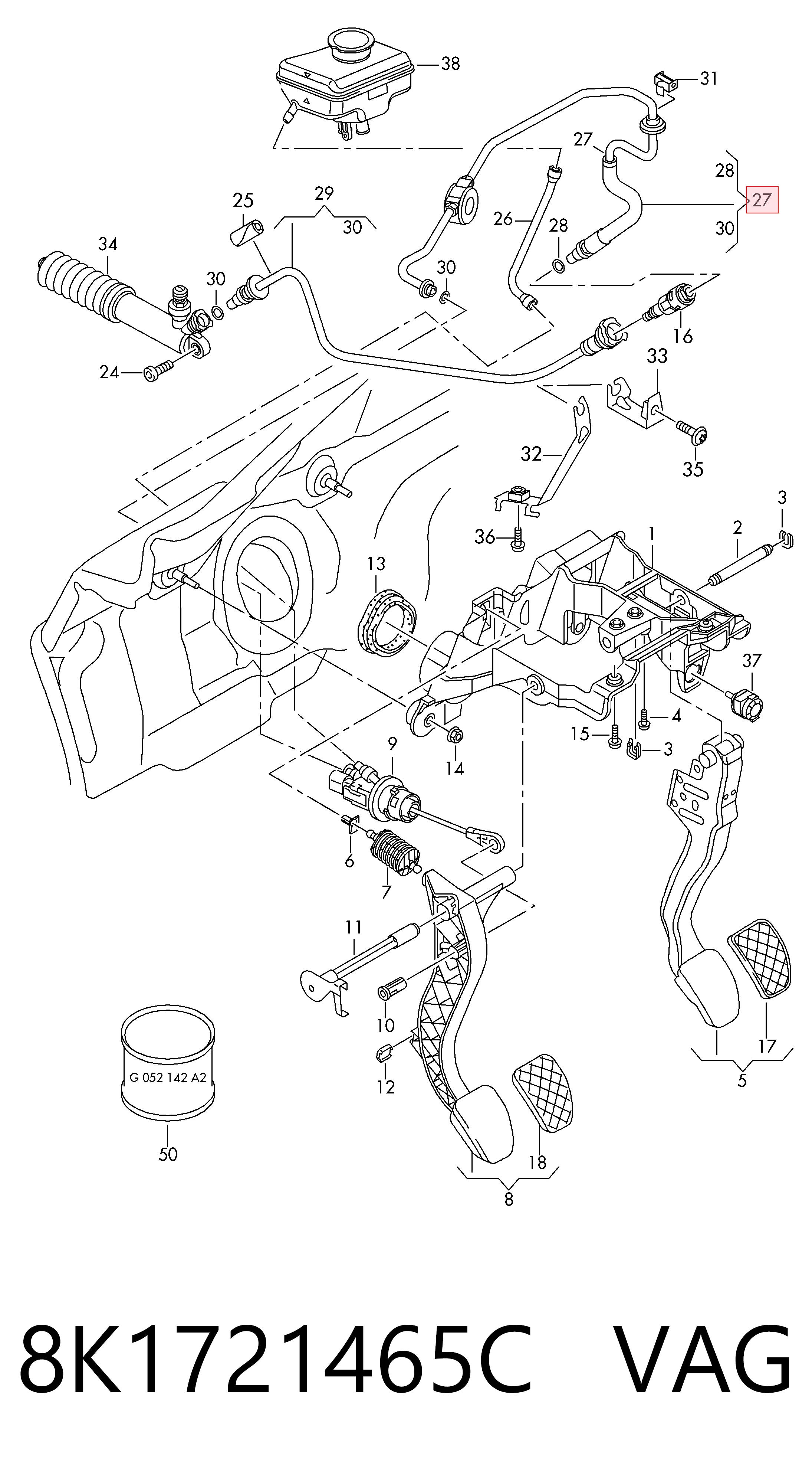 Mangueira de embraiagem Audi A4 8K2 ao melhor preço