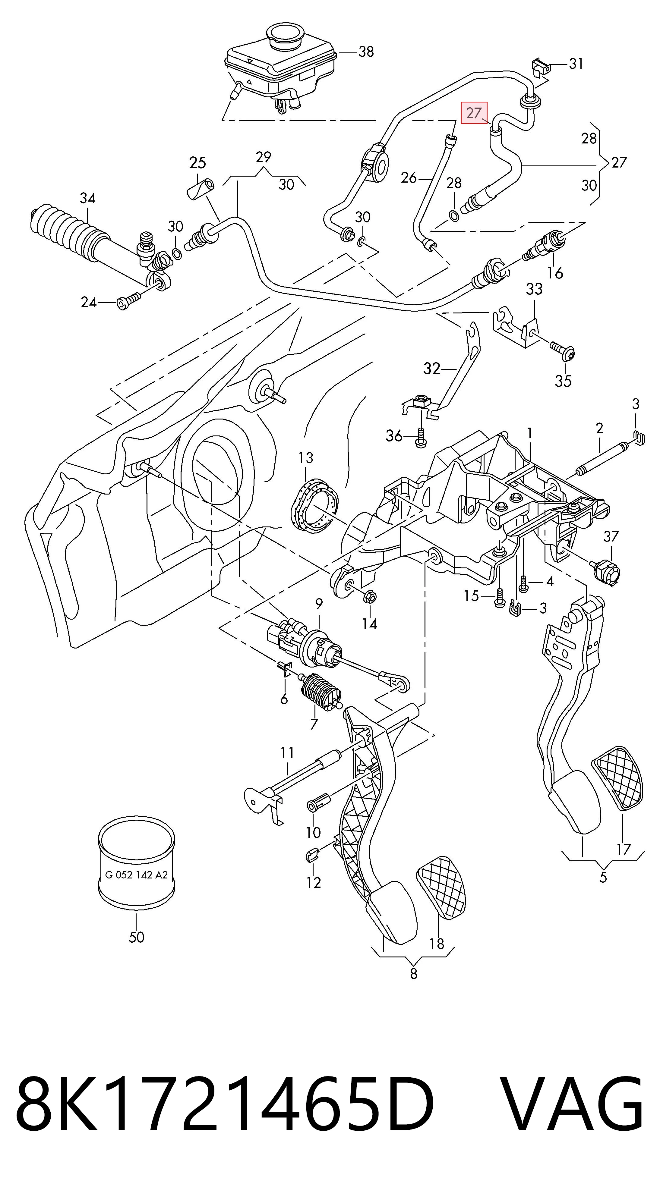 Mangueira de embraiagem para Audi A4 B8 8K2