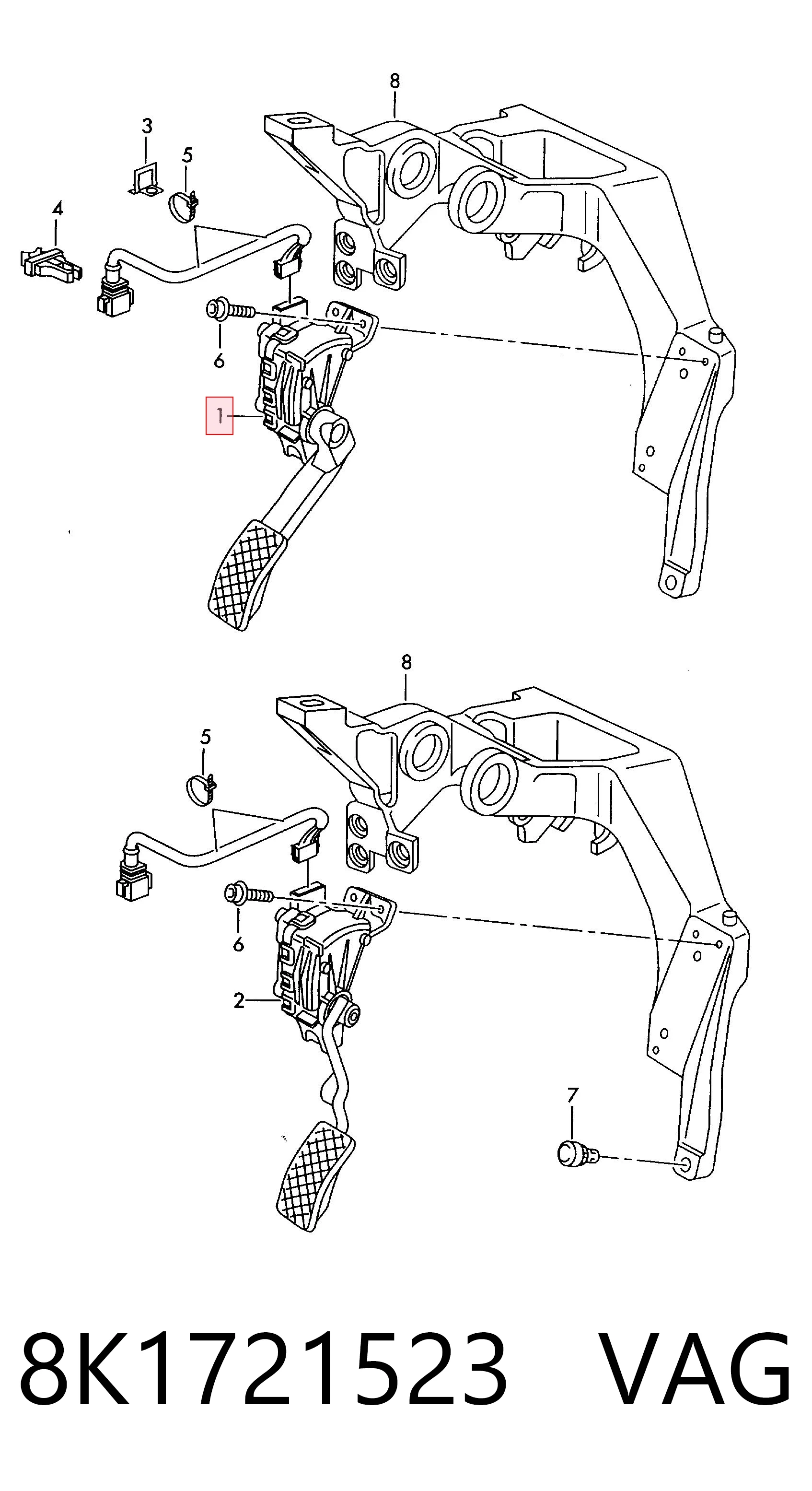Pedal de gás (de acelerador) para Audi A7 4GA, 4GF