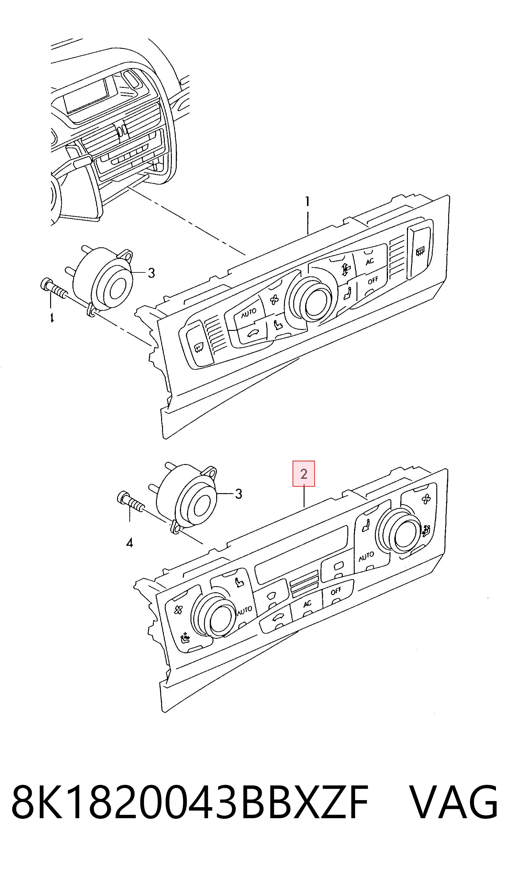 Compre Unidade de controlo dos modos de aquecimento/condicionamento Audi A4 