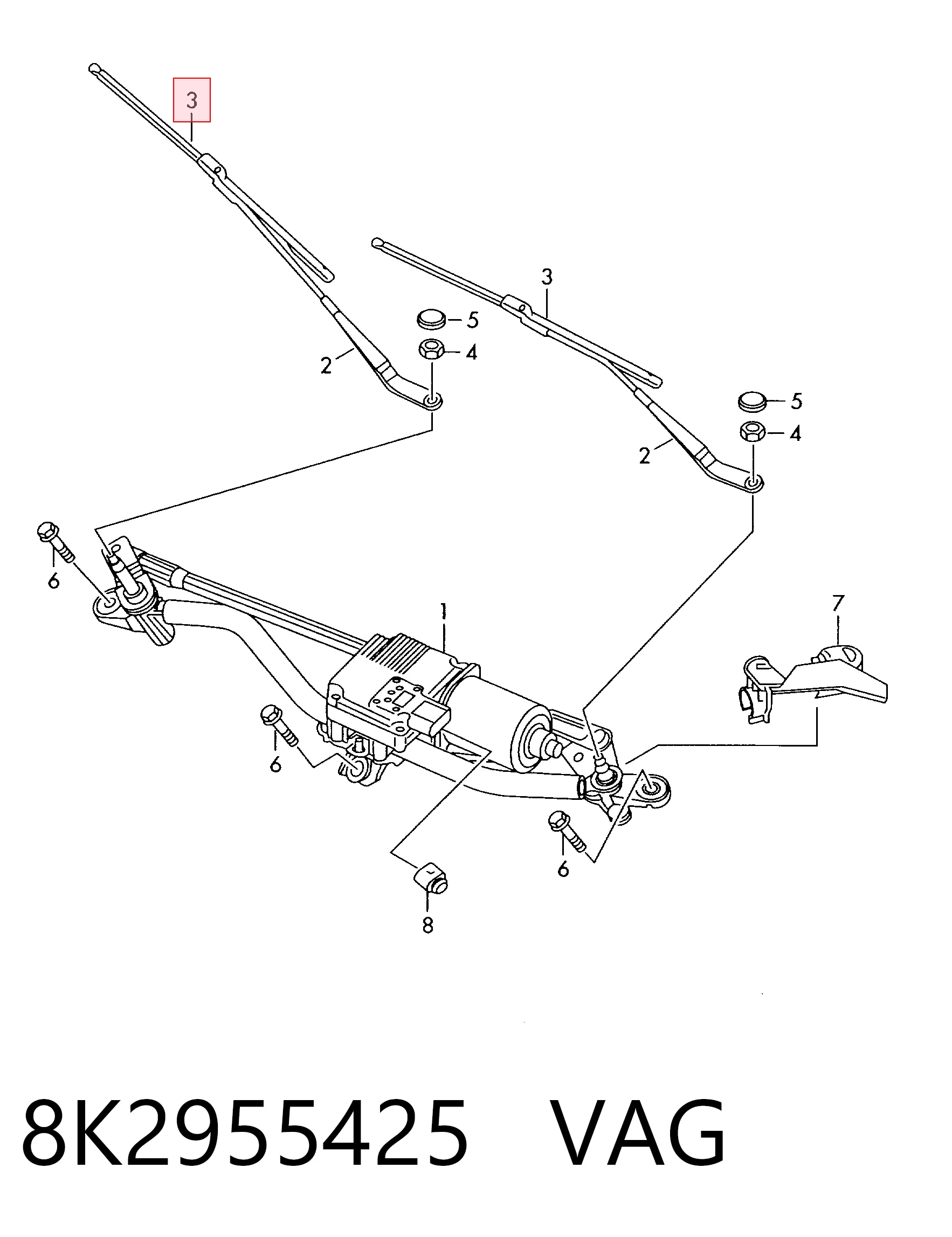 Limpa-pára-brisas do pára-brisas de condutor Audi A4  8W2, 8WC ao melhor preço