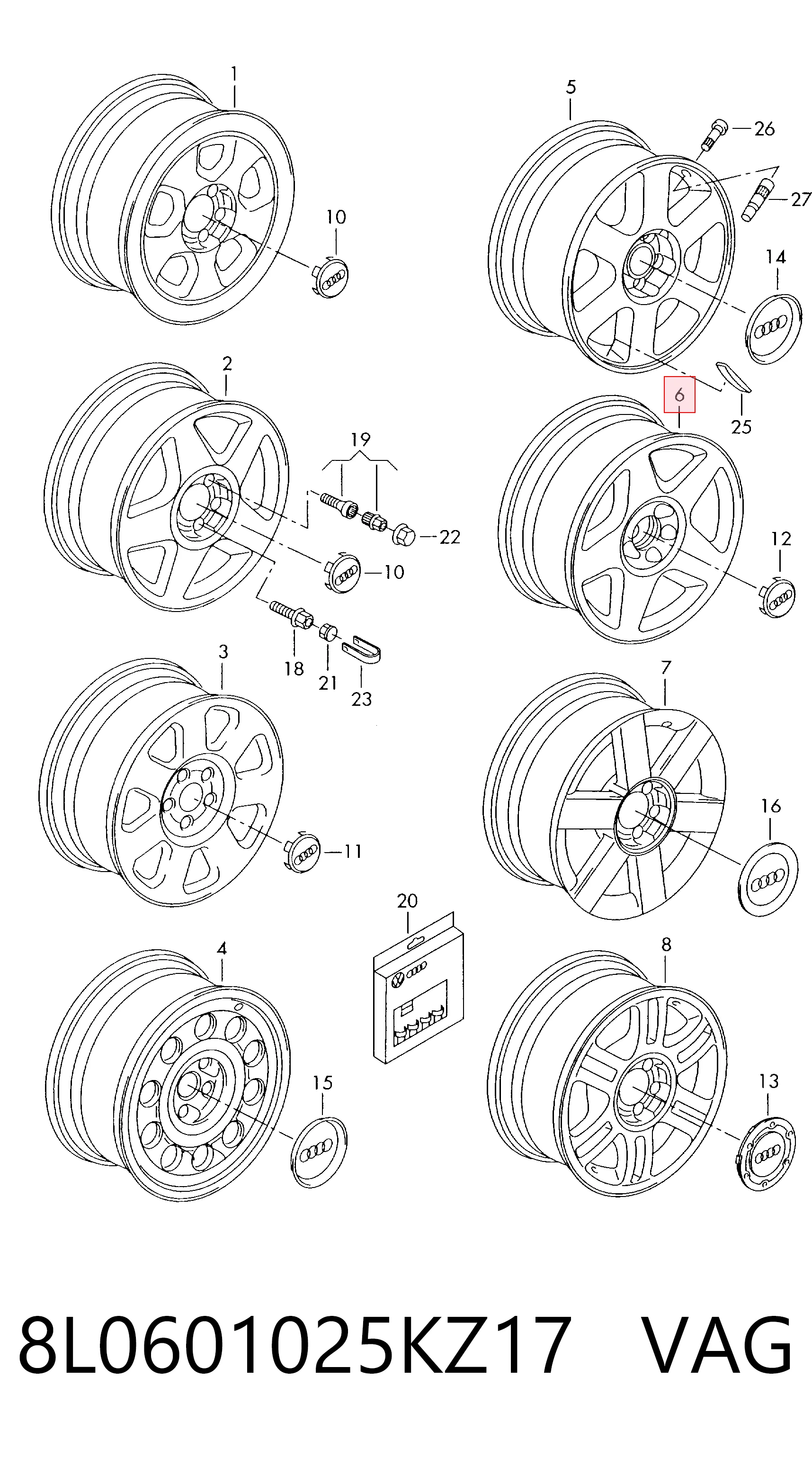 8L0601025KZ17 VAG
