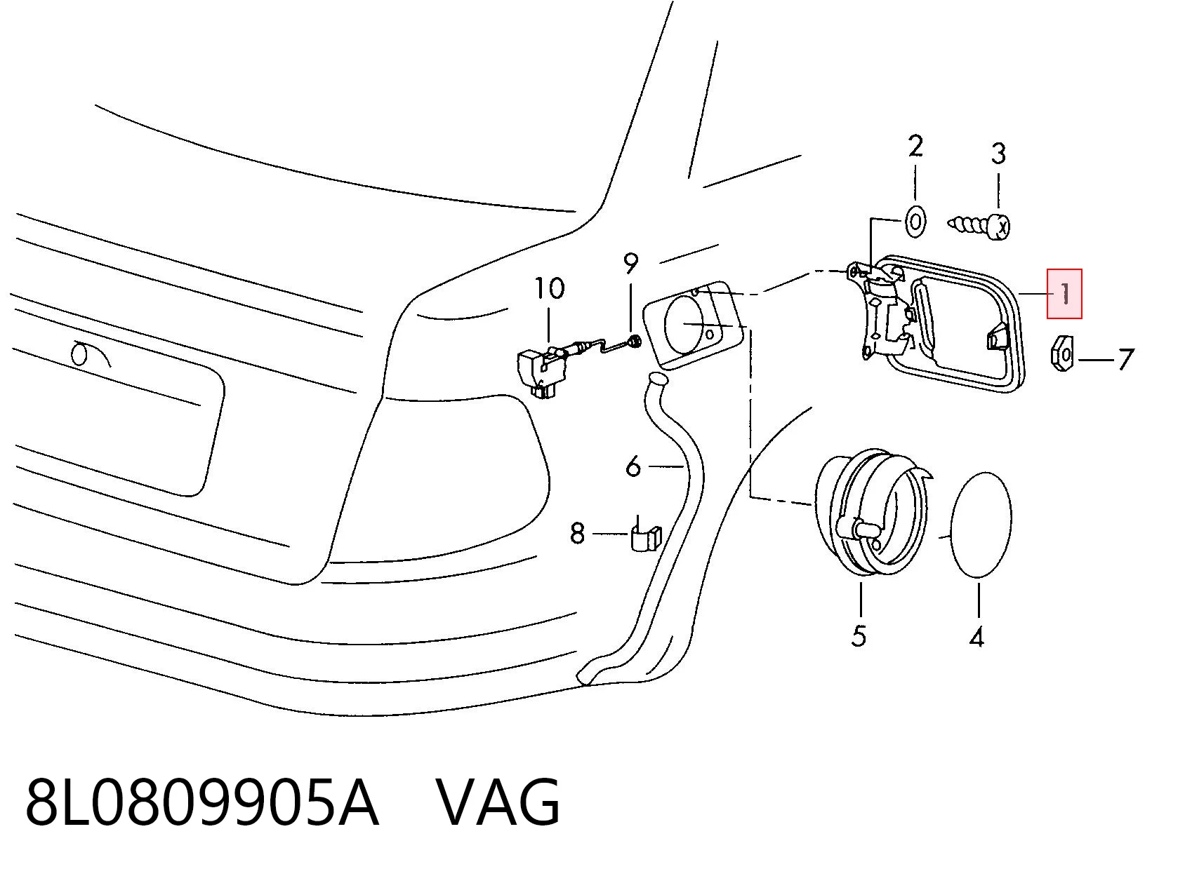 Alcapão do tanque de combustível Audi A3  8L1 ao melhor preço