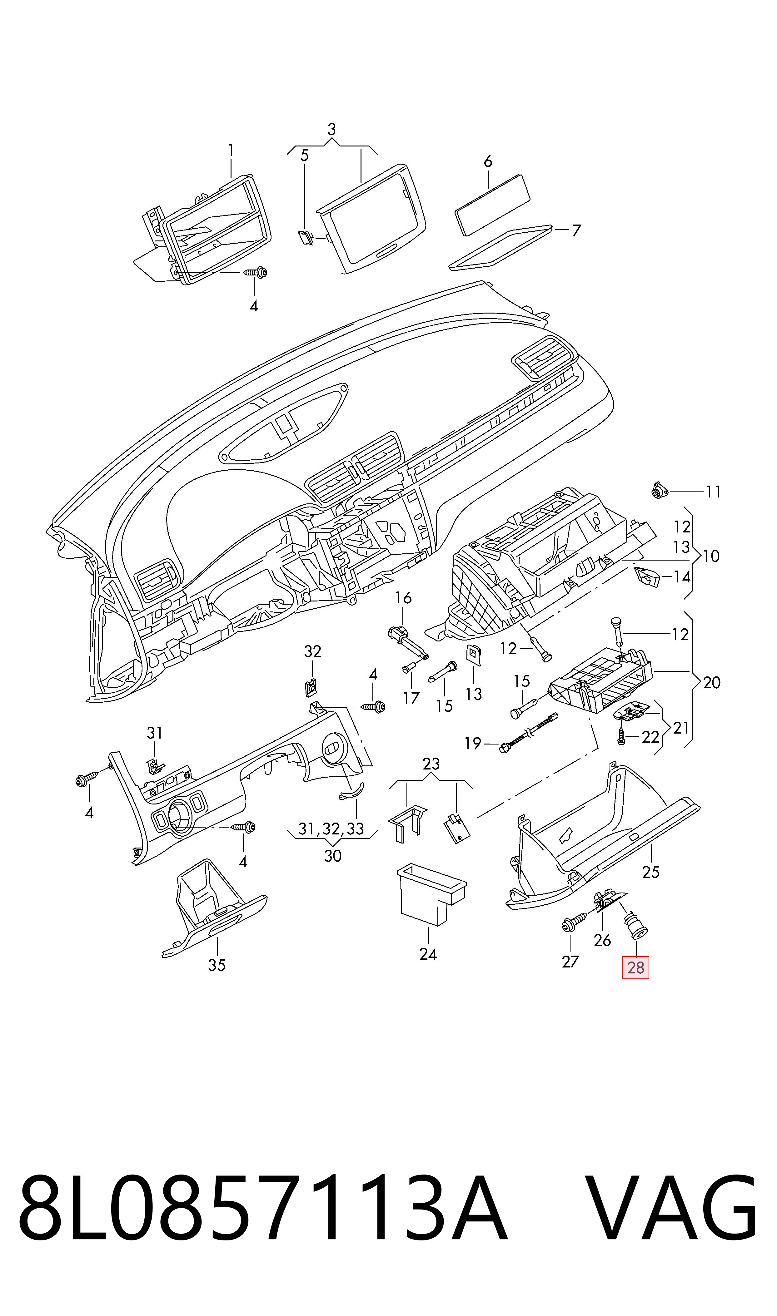 Compre 8L0857113F Bentley Trinco de fecho da caixa para luvas