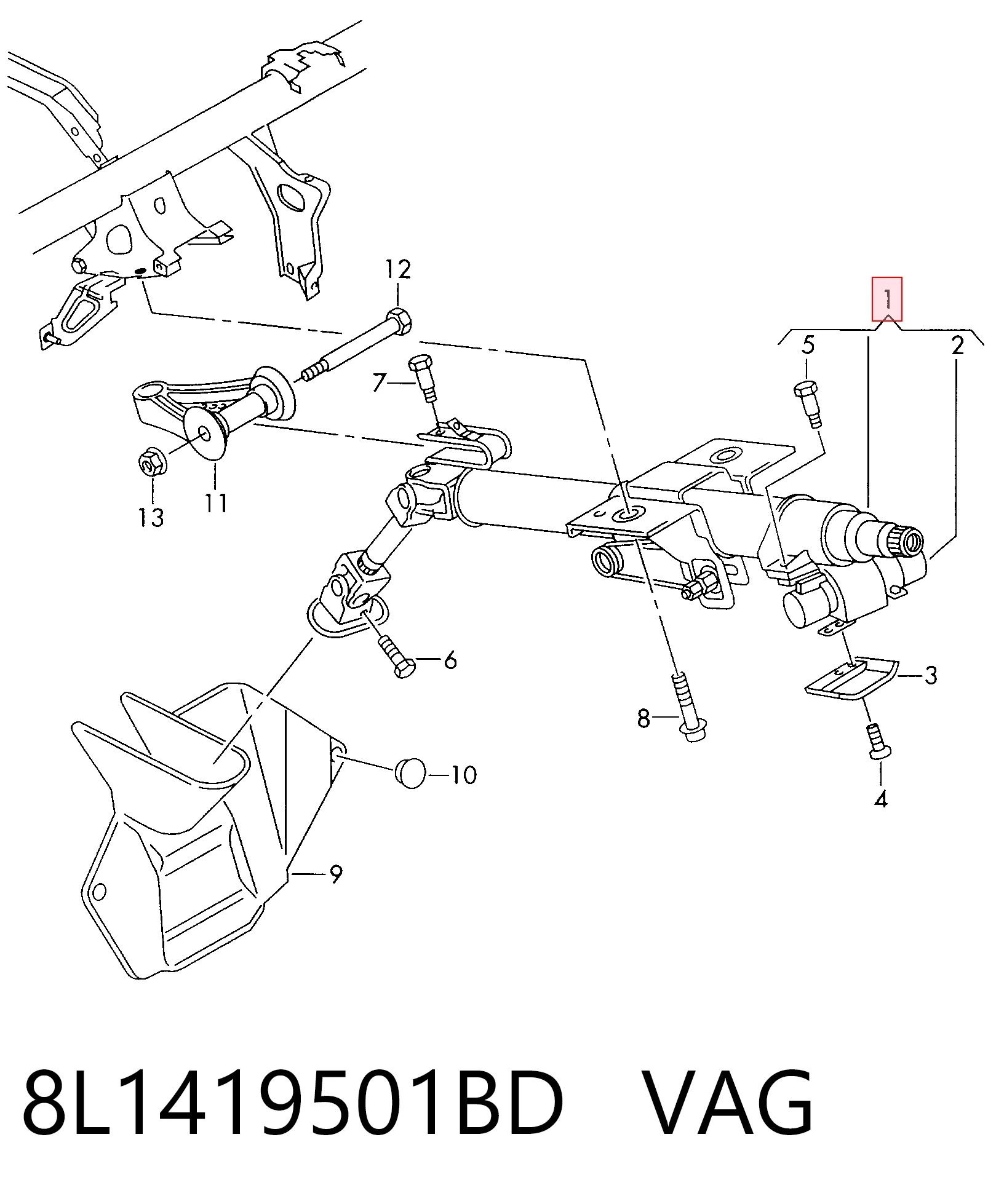 Coluna da direção Audi A3  8L1