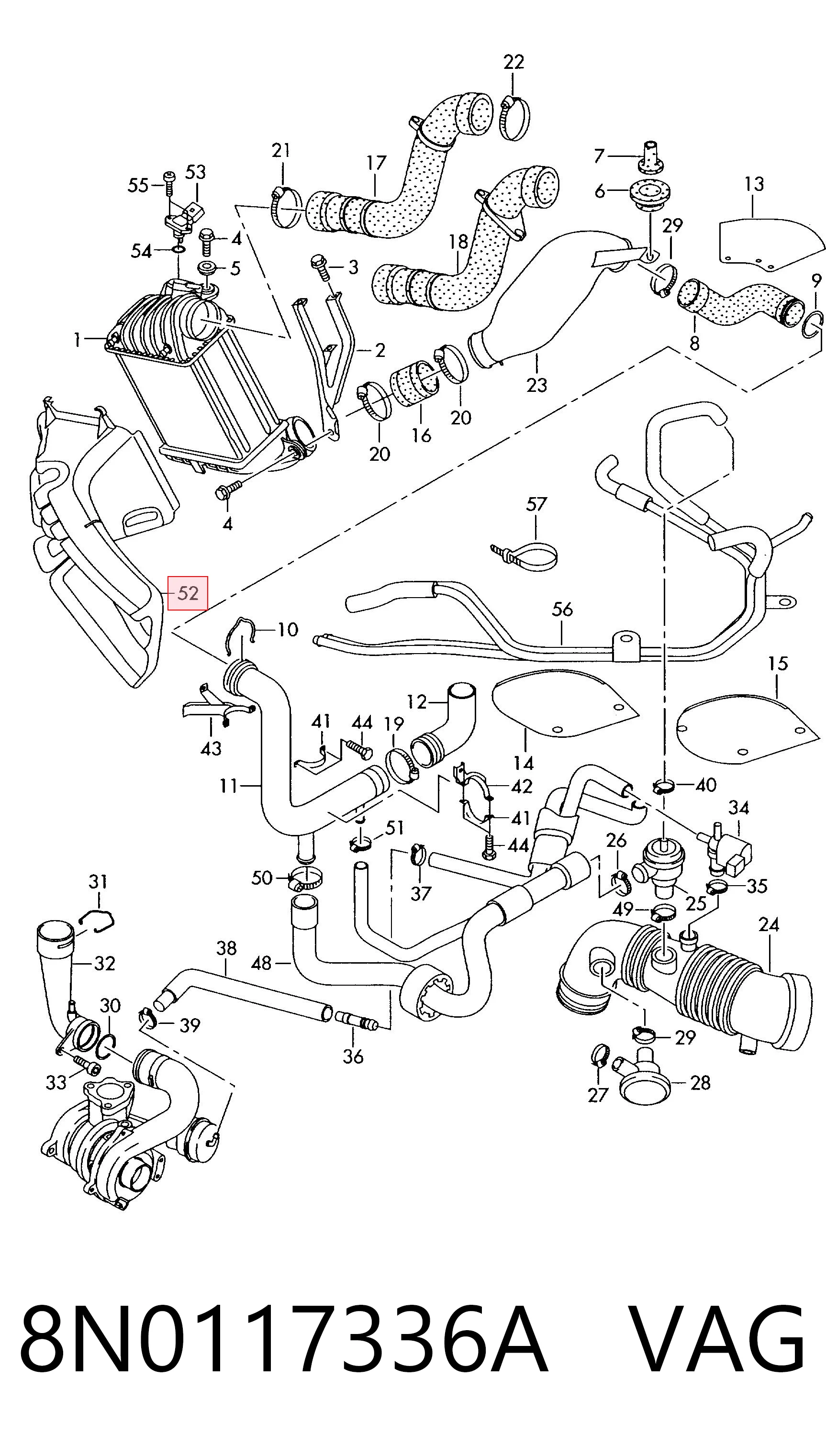8N0117336A VAG Difusor de intercooler