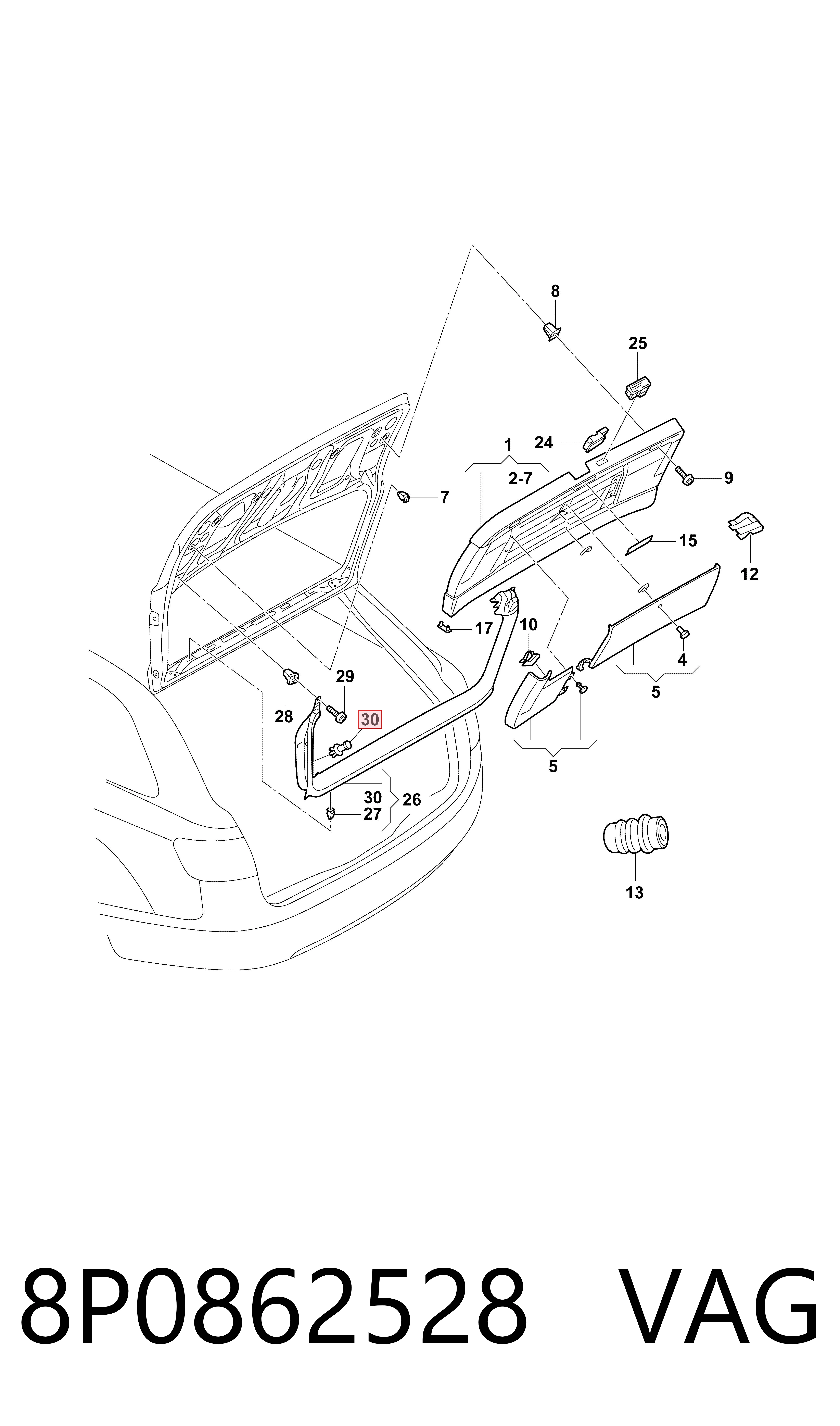  VAG 8P0862528 preço, a partir de 3,77 USD