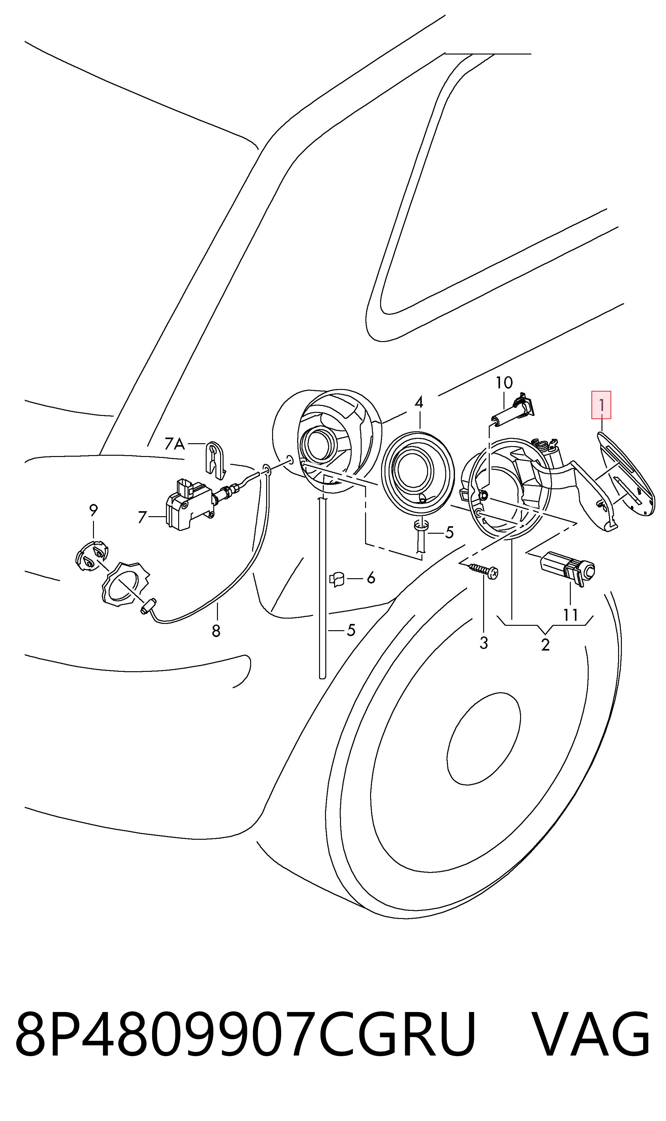 8P4809907CGRU VAG