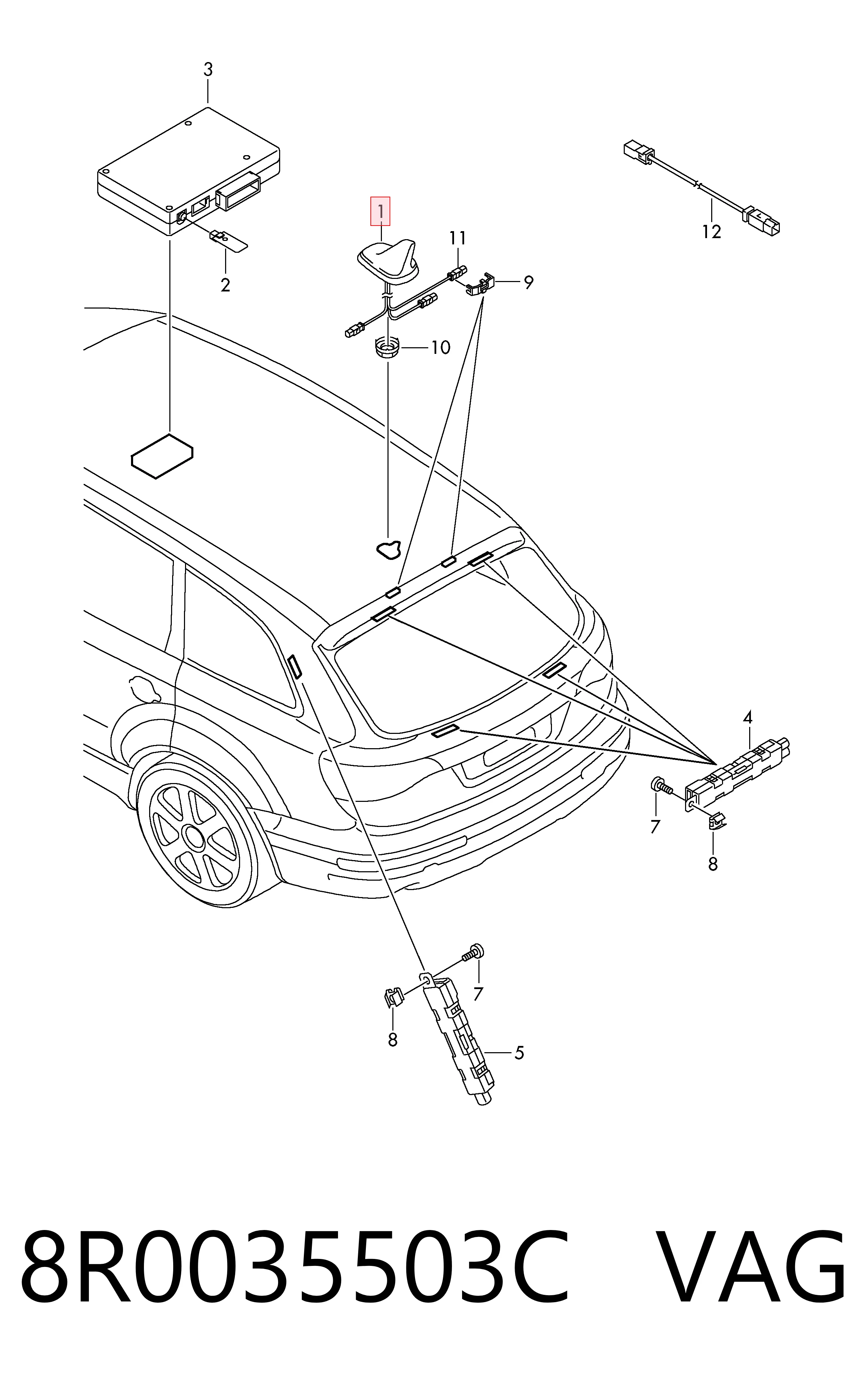 8R0035503C VAG Antena