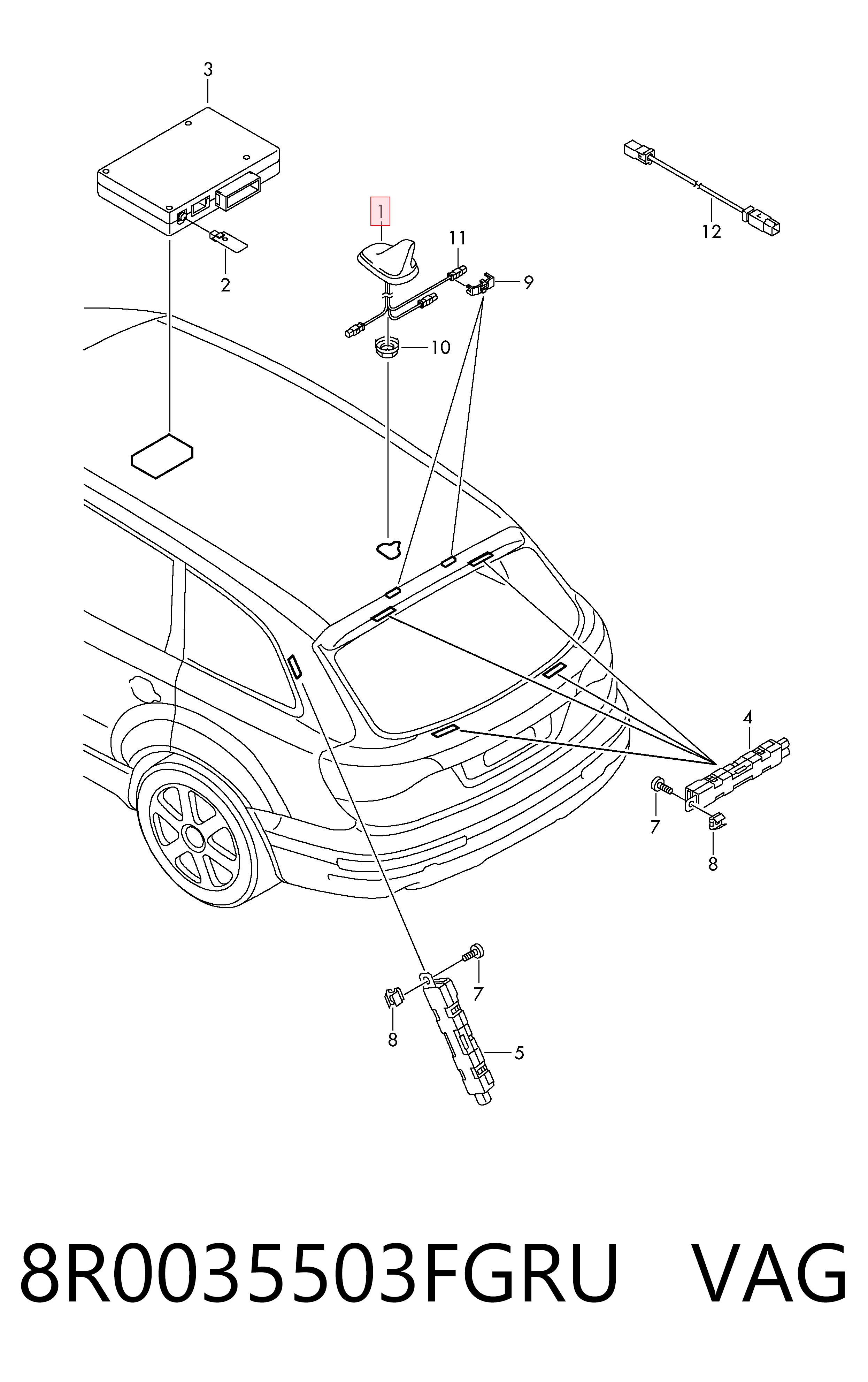 Antena Audi Q5  8RB ao melhor preço