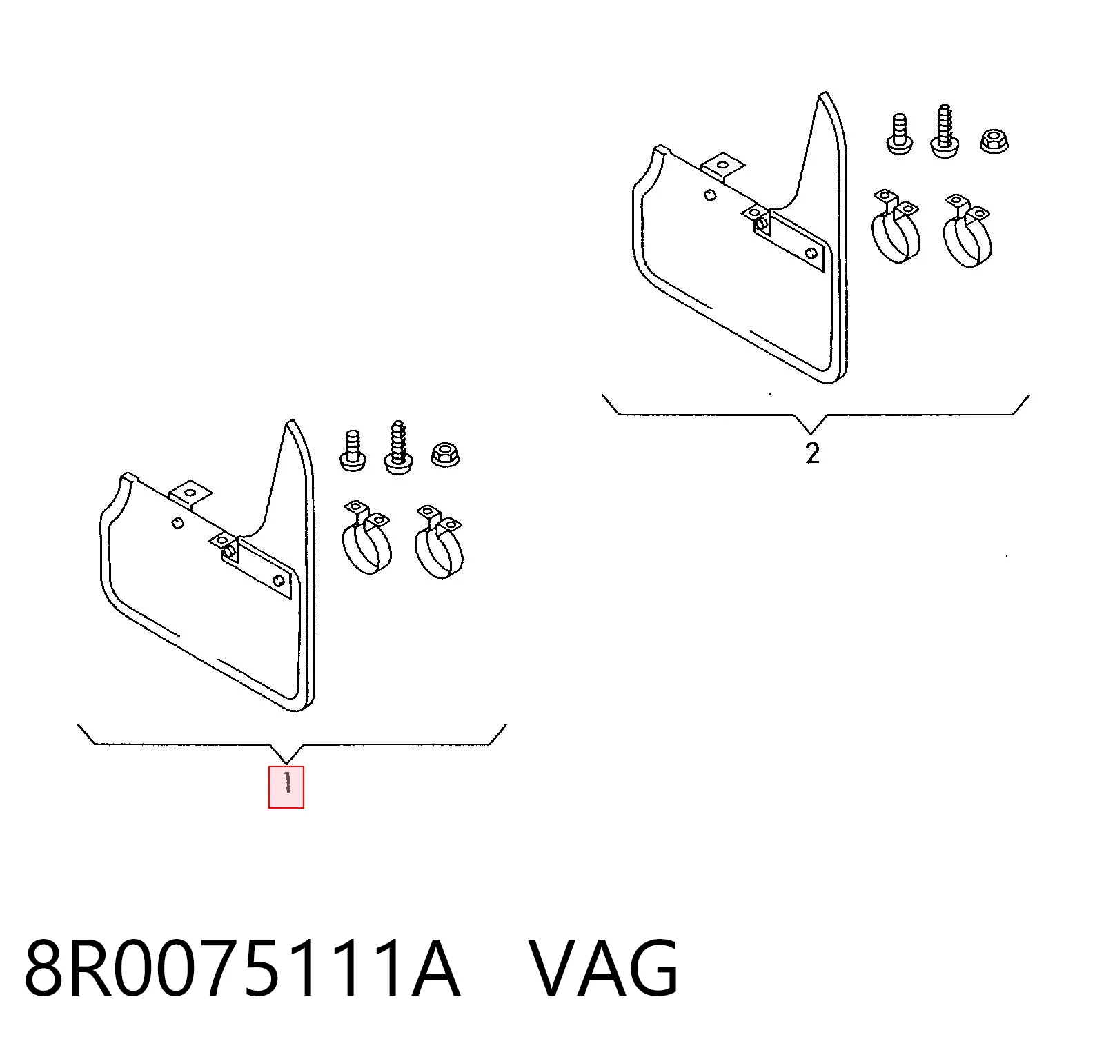 8R0075111A VAG Protetores de lama dianteiros, kit