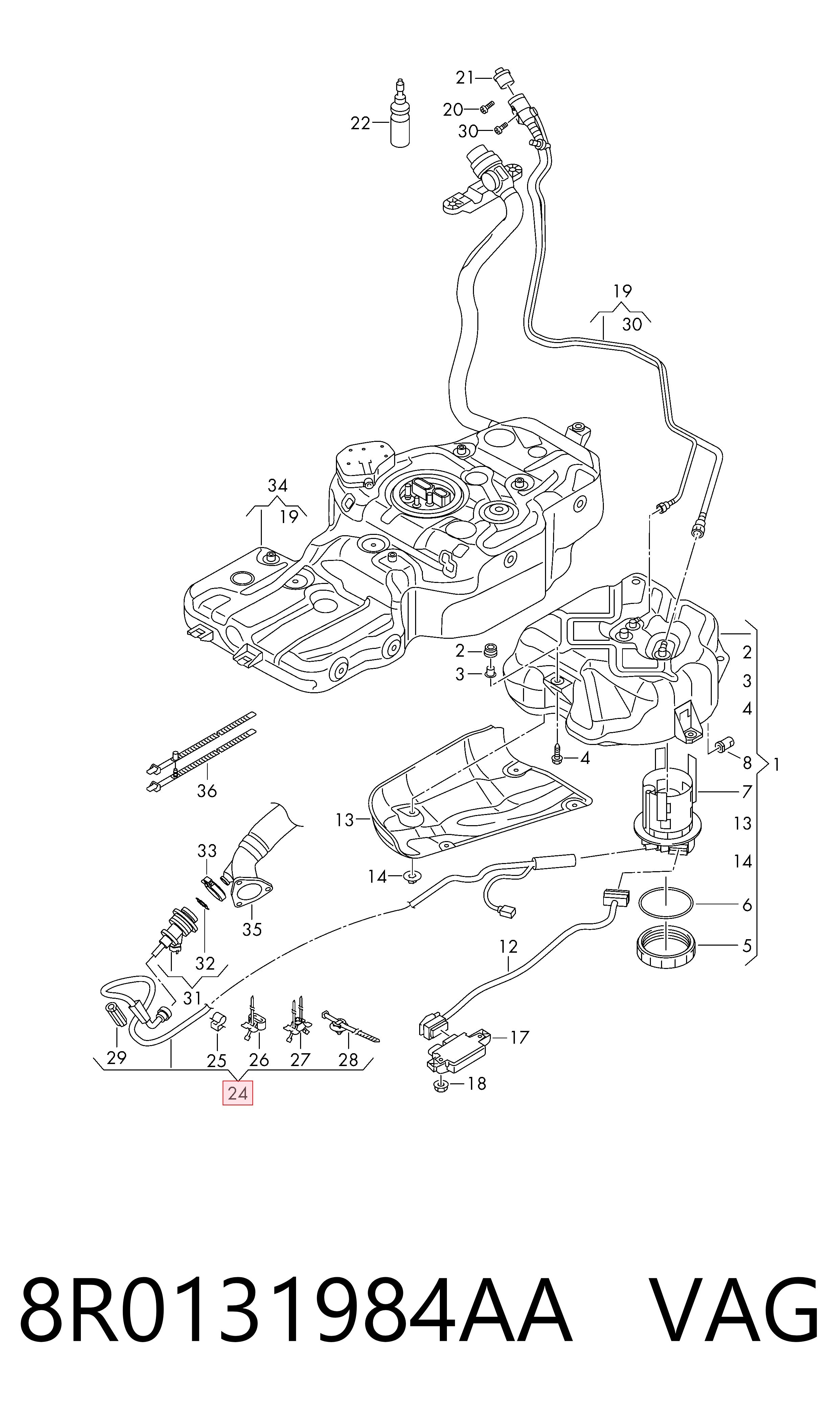 Compre 8R0131984AA VAG Conduto de tubos de fornecimento Ad blue
