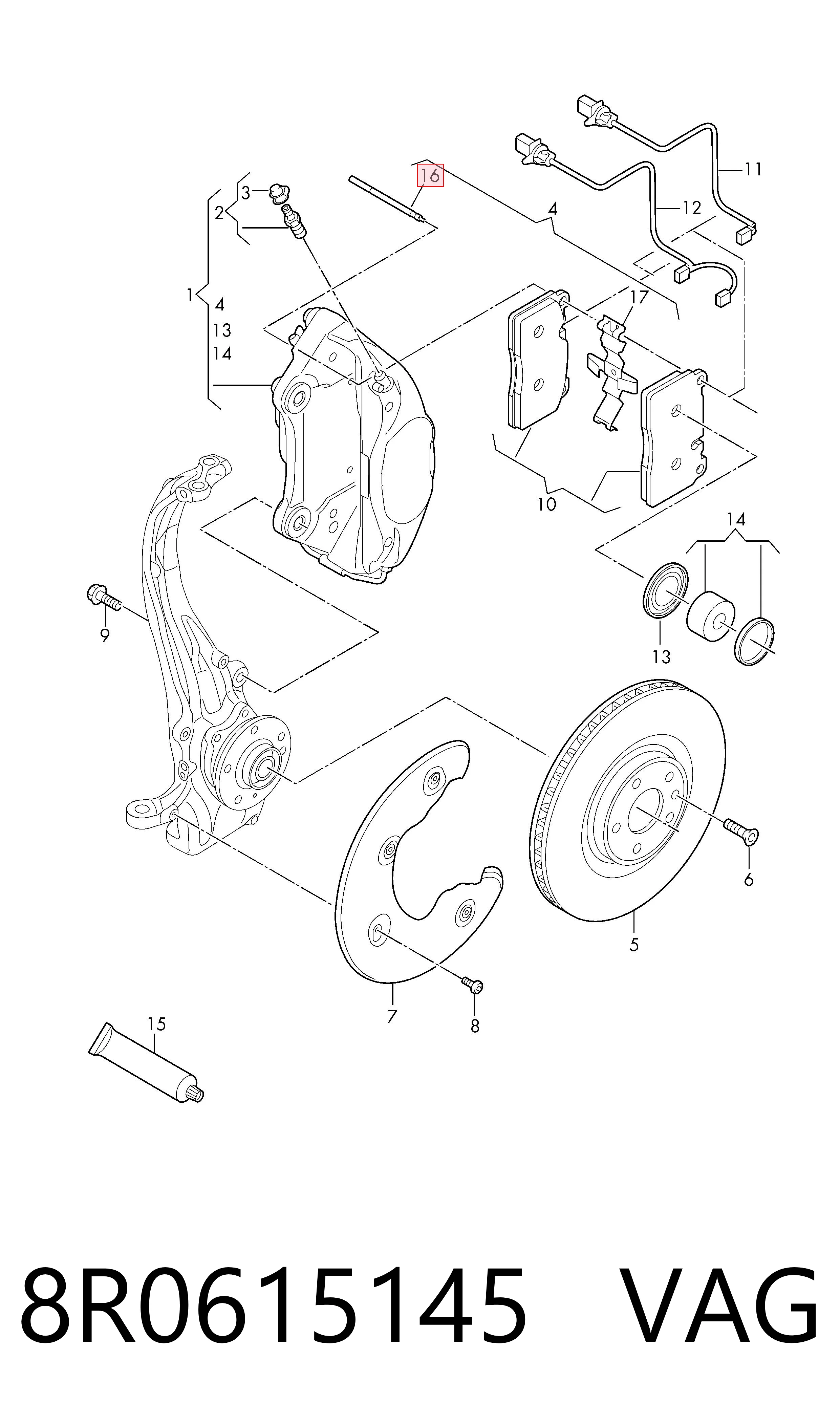 Passador (contrapino) de gozno VAG 8R0615145 preço, a partir de 9,90 USD