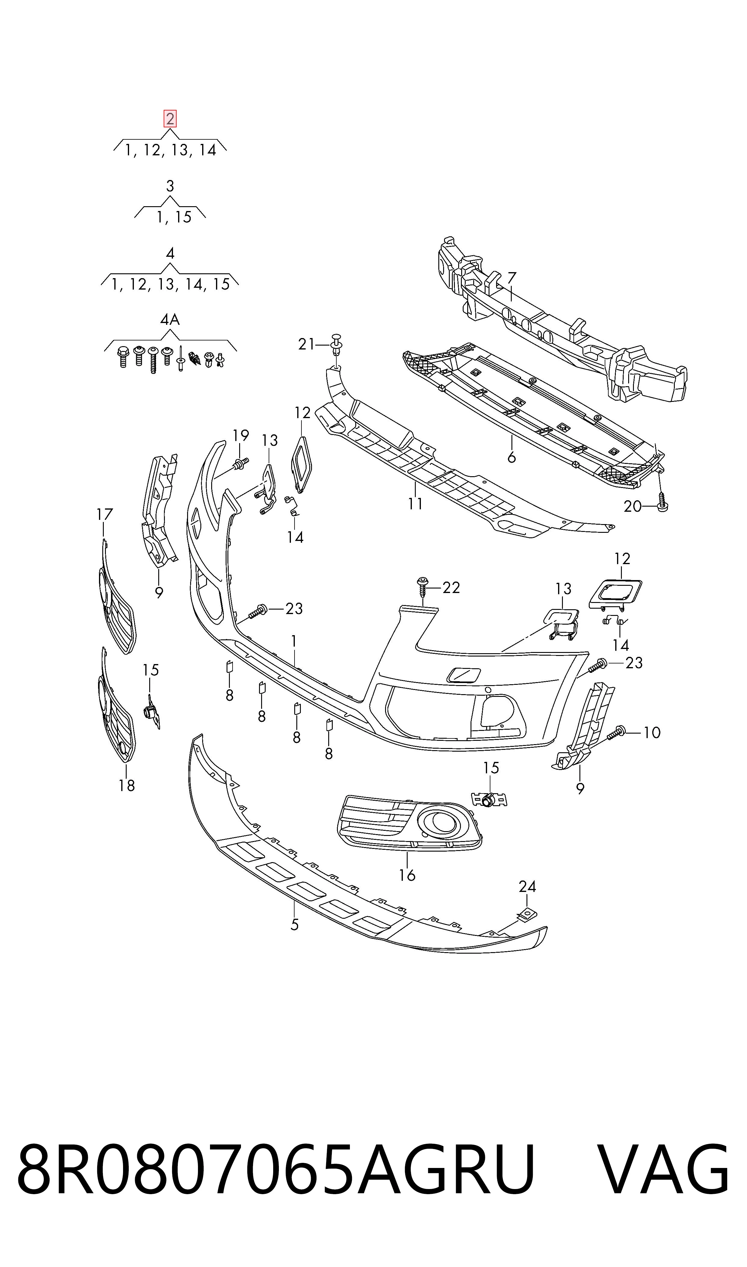 Pára-choque dianteiro para Audi Q5 8RB
