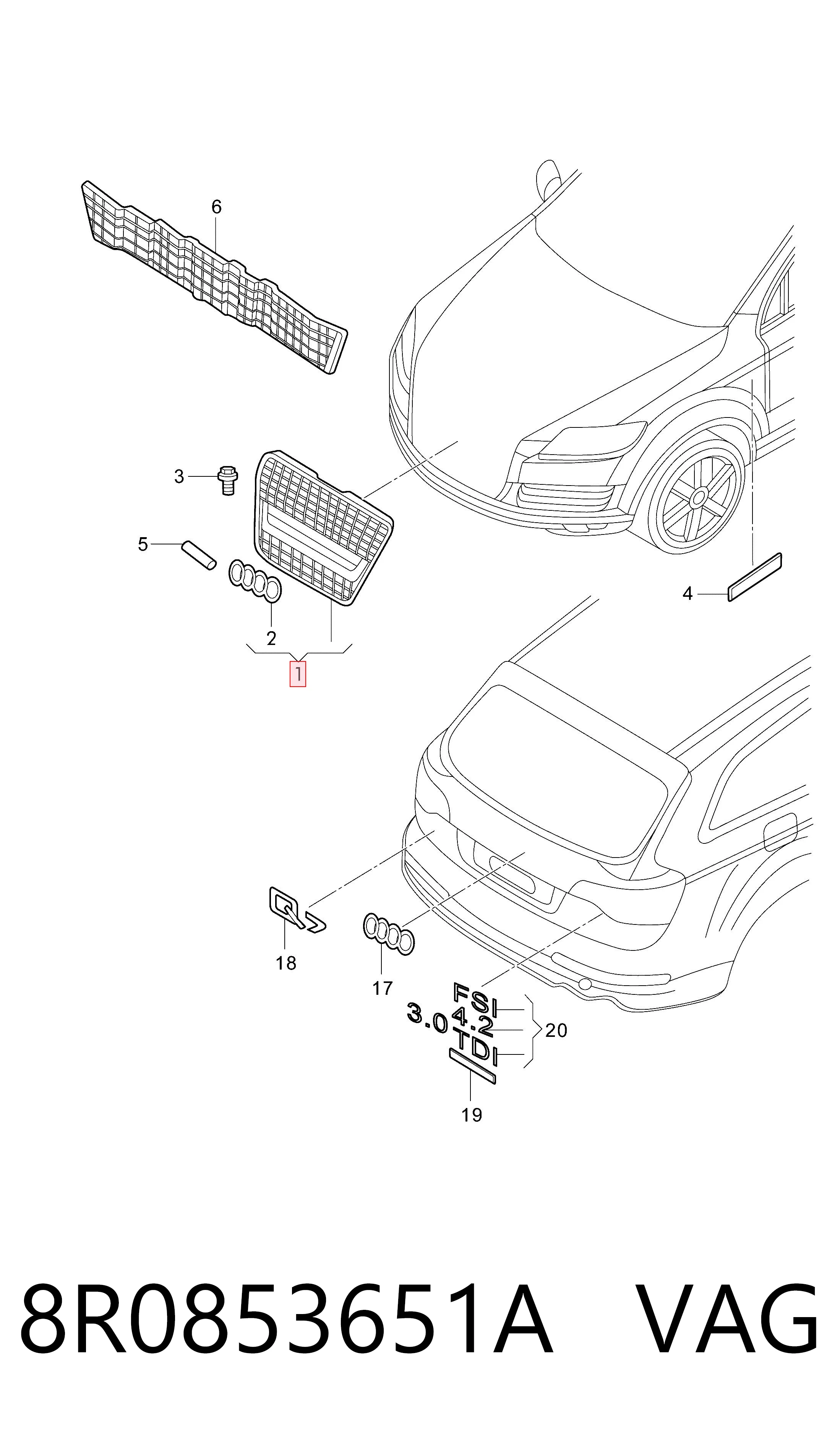 Compre Grelha do radiador Audi Q5 