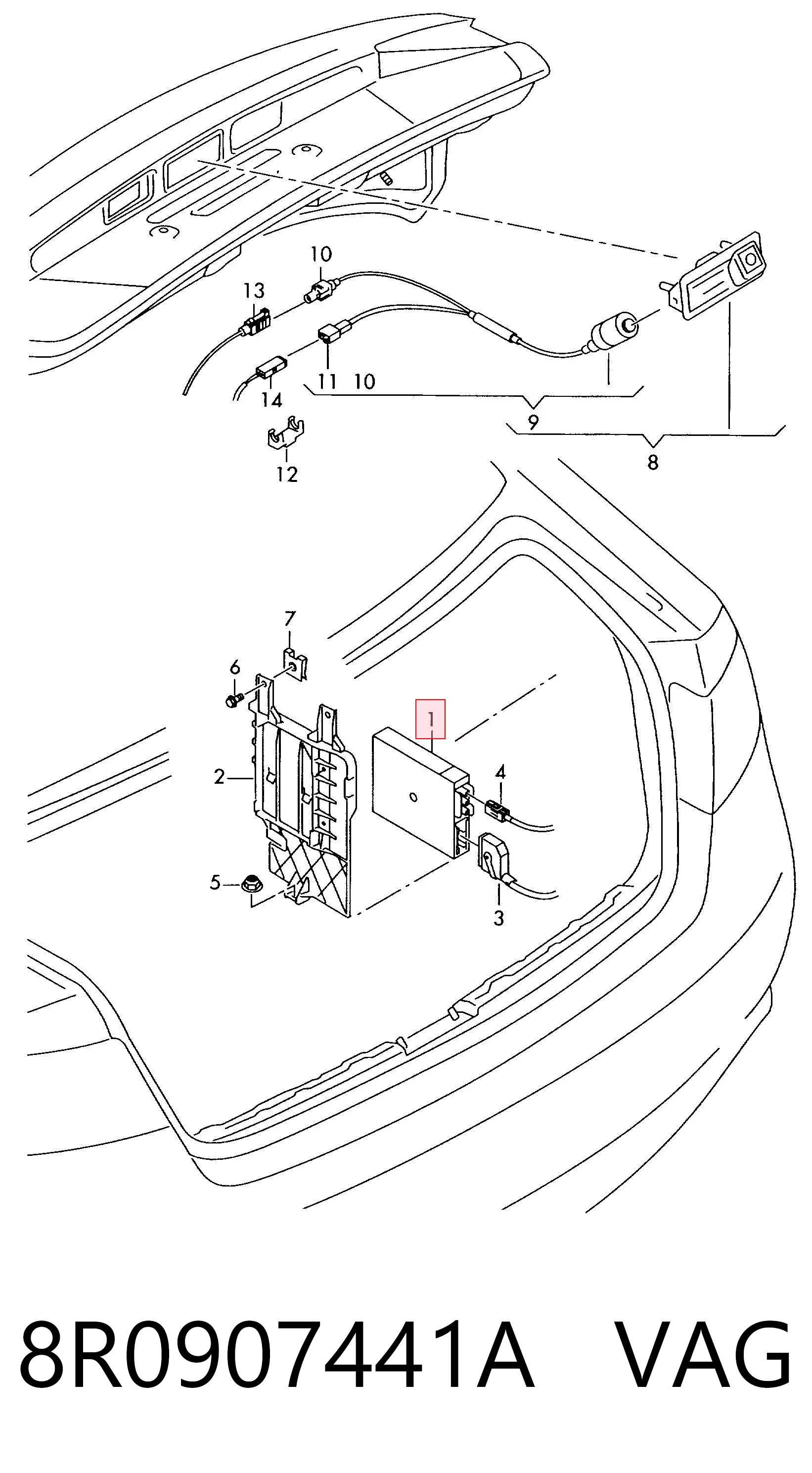 8R0907441A VAG Módulo de direção da câmara