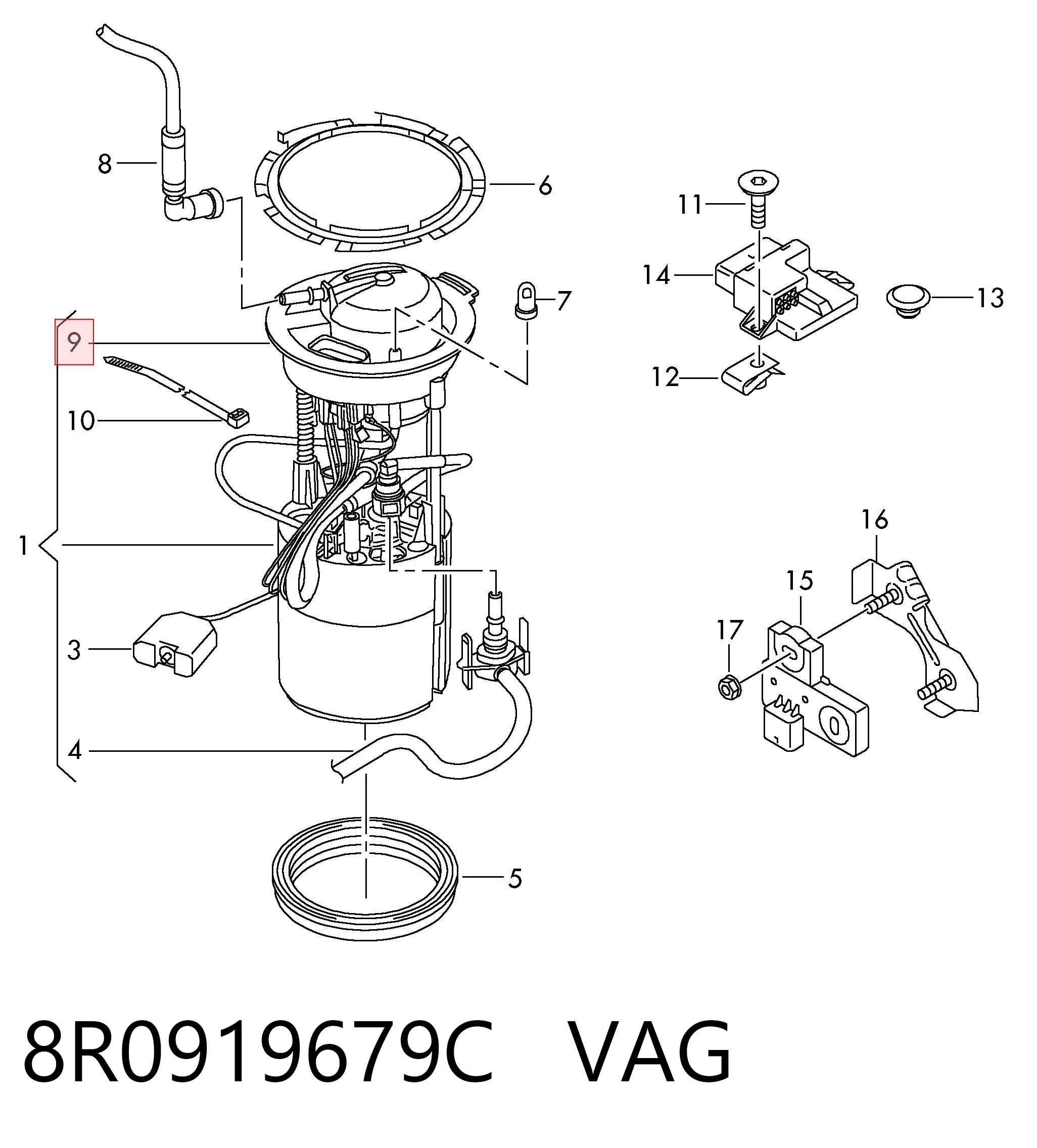 Filtro de combustível VAG 8R0919679C preço, a partir de 68,08 USD