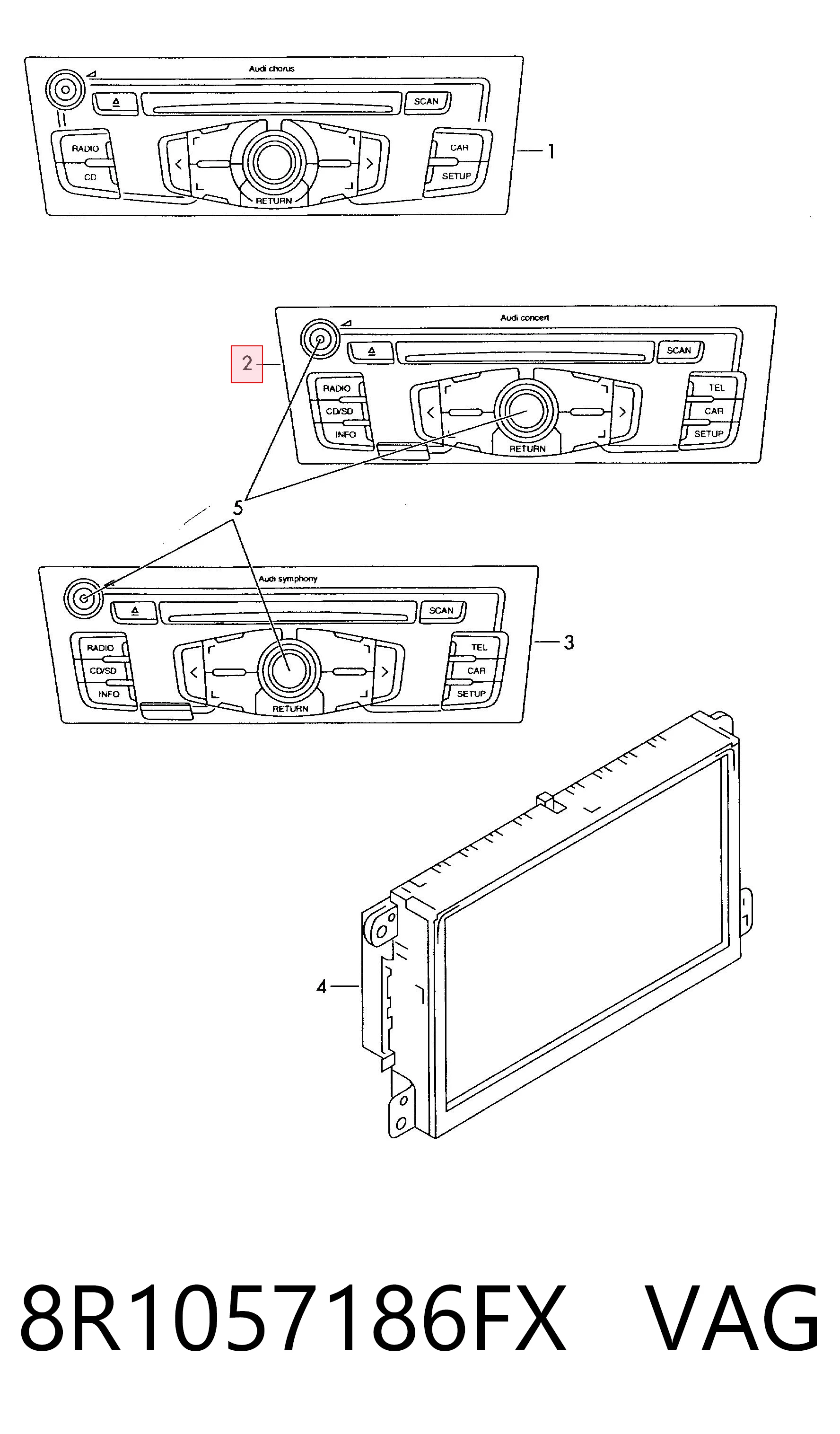 Aparelhagem de som (rádio AM/FM) Audi A4  8K2 ao melhor preço