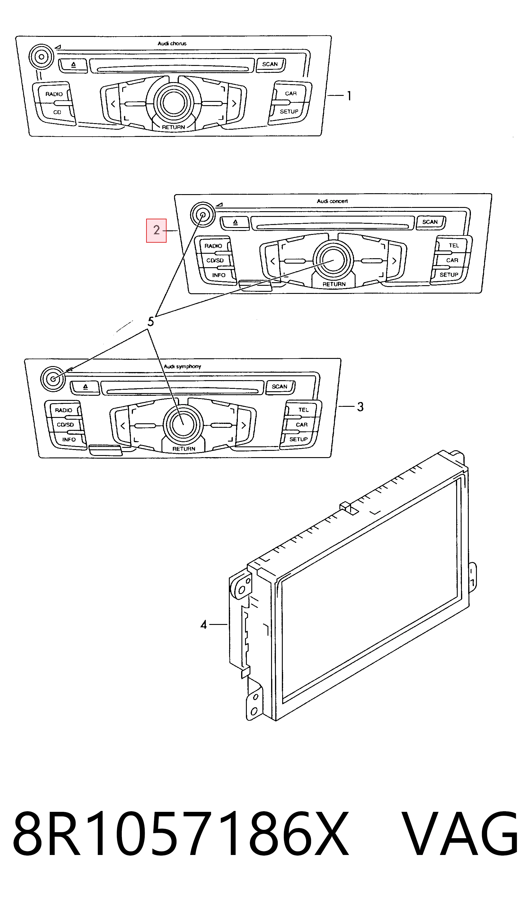 Aparelhagem de som (rádio AM/FM) Audi A4 preço, a partir de 644,66 USD