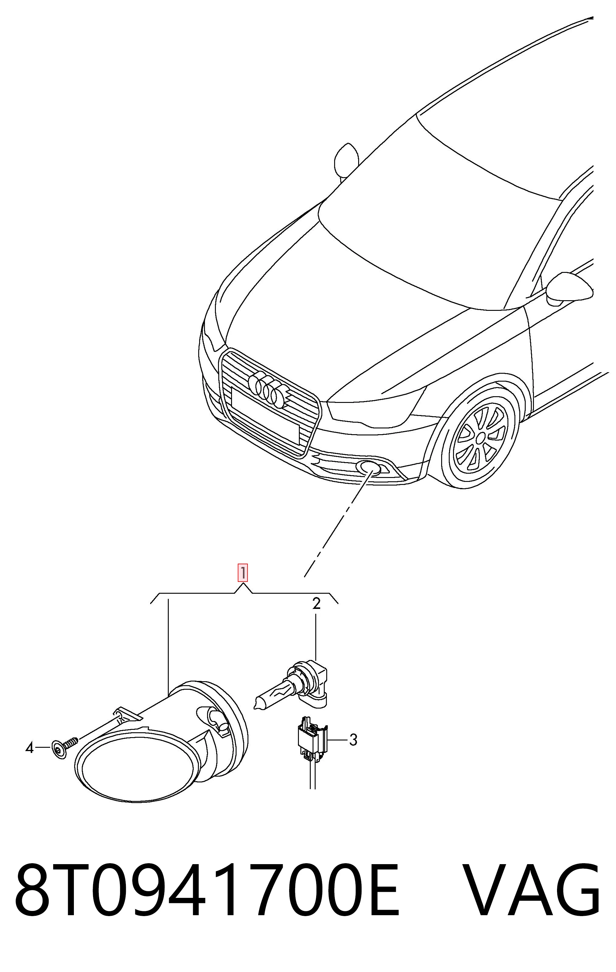 8T0941700E VAG Luzes de nevoeiro direitas