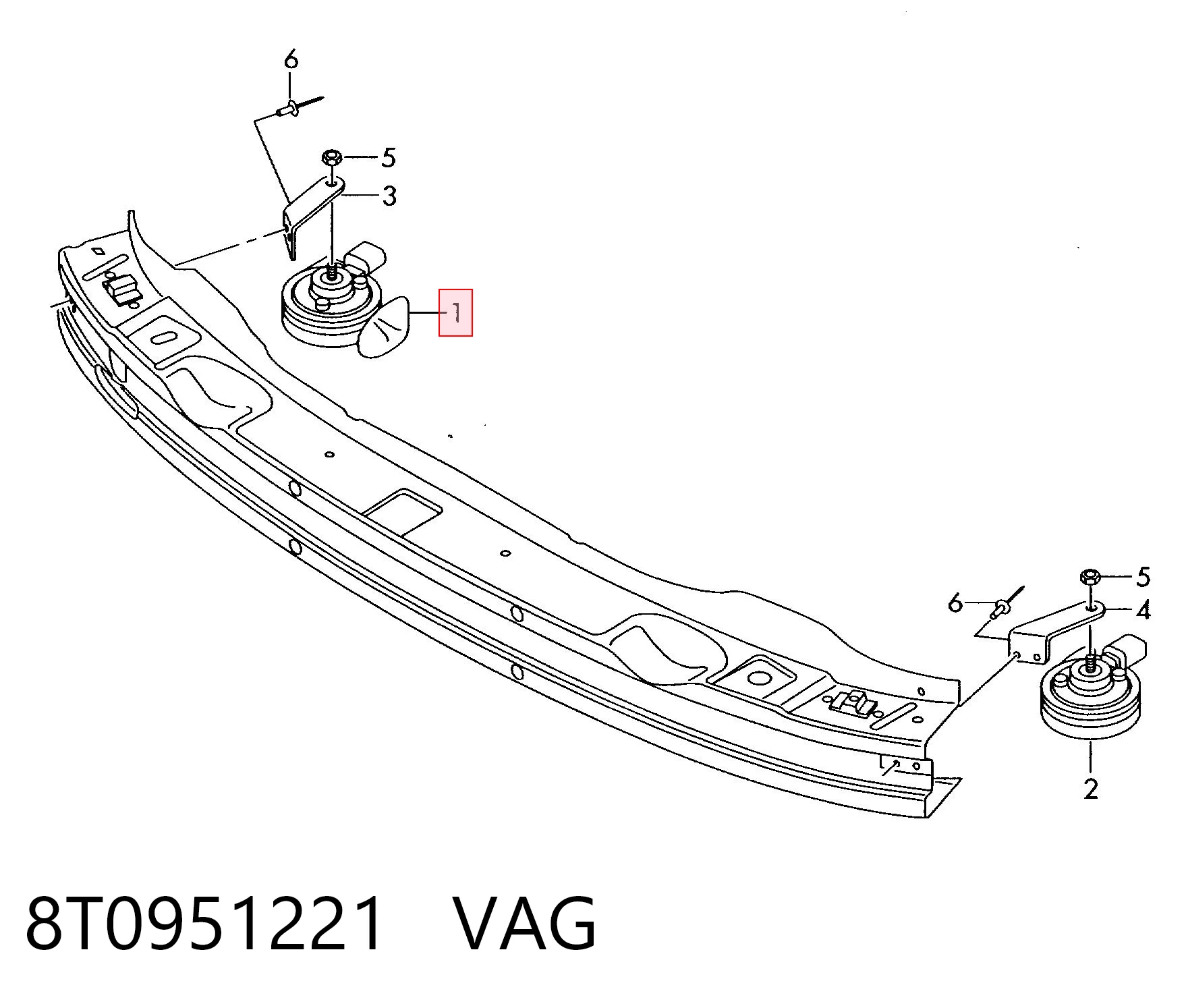 8T0951221 VAG Sinal sonoro (cláxon)