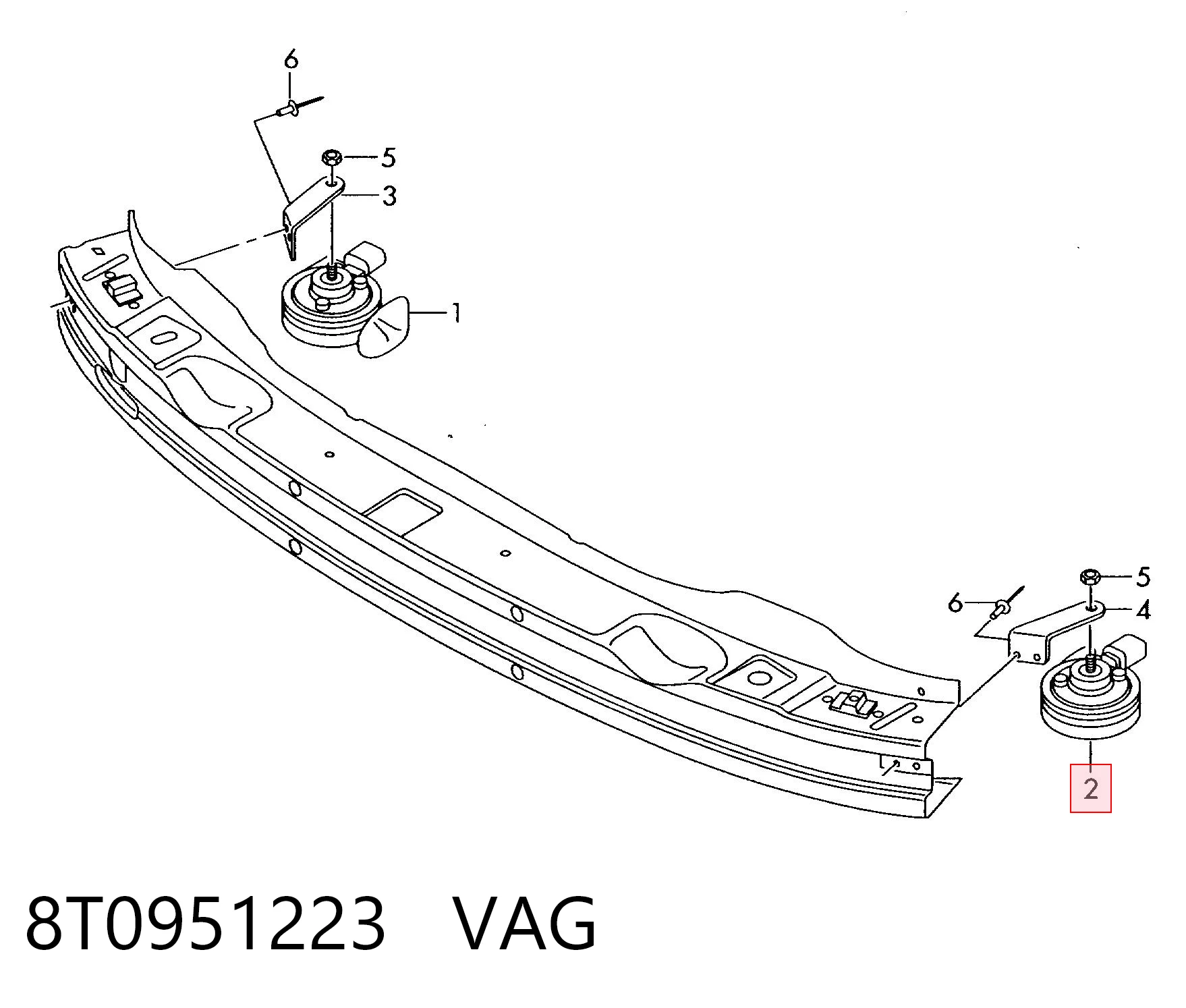 8T0951223 VAG Sinal sonoro (cláxon)