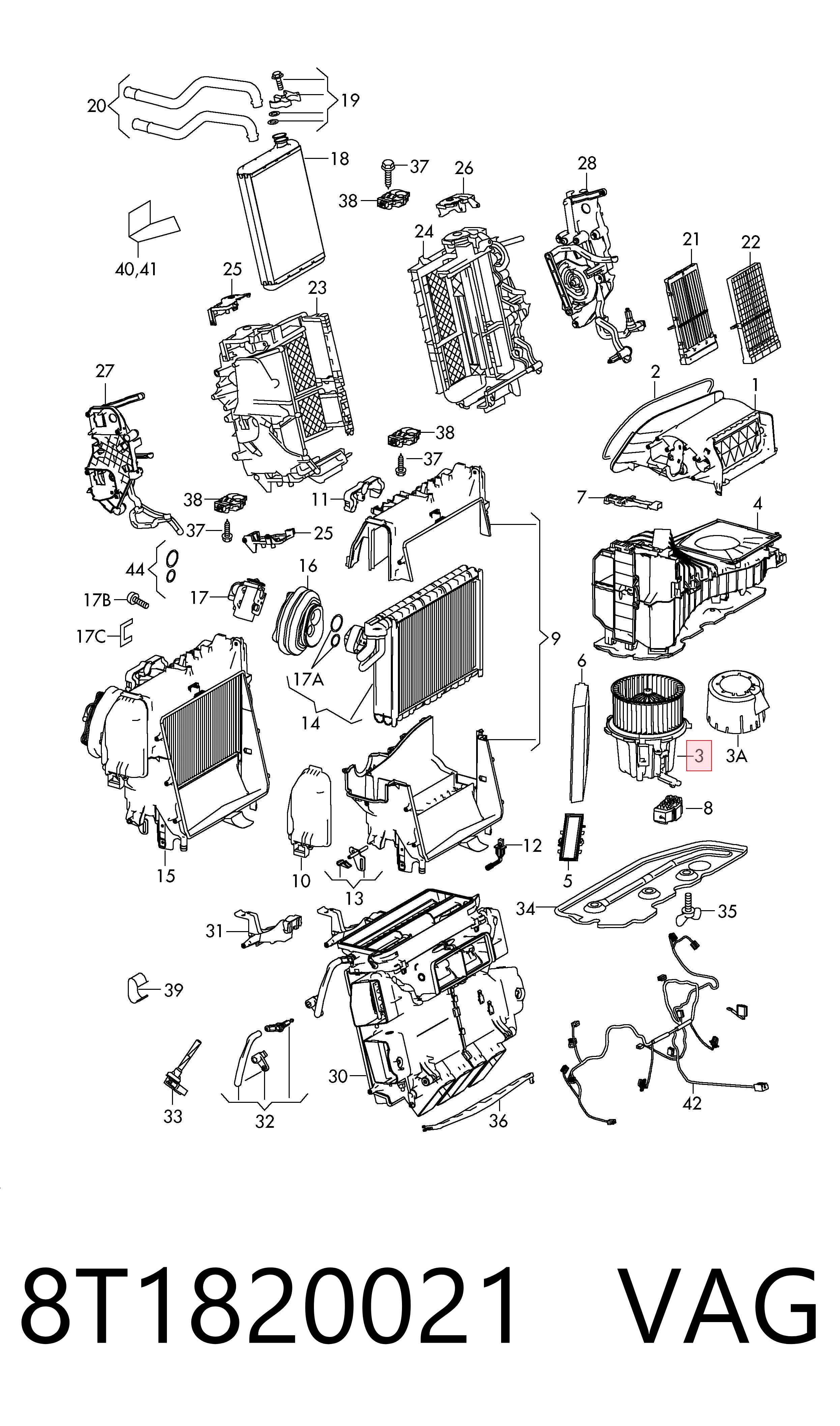 8T1820021 VAG Motor de ventilador de forno (de aquecedor de salão)