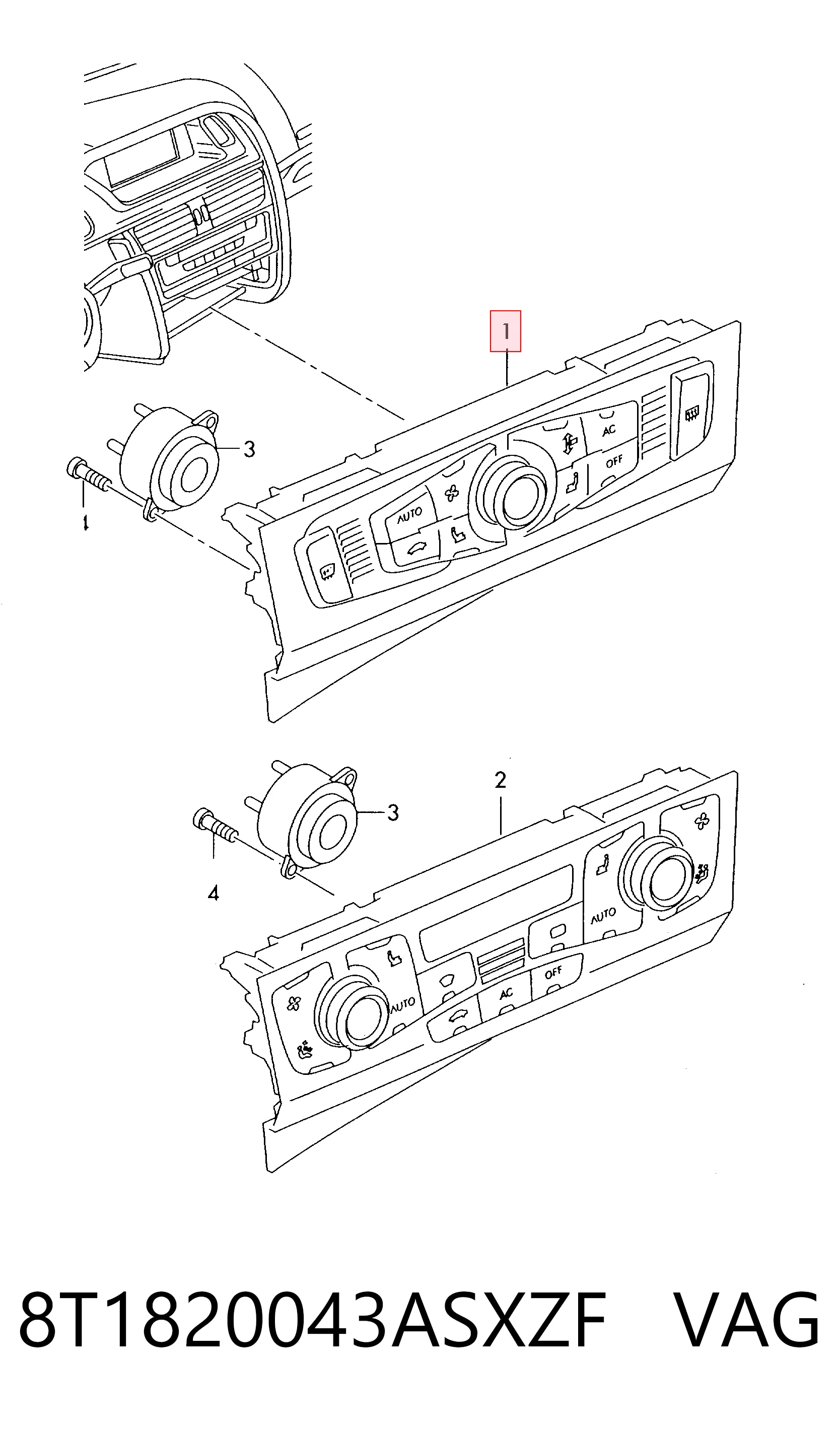 Unidade de controlo dos modos de aquecimento/condicionamento Audi A4 preço, a partir de 94,13 USD