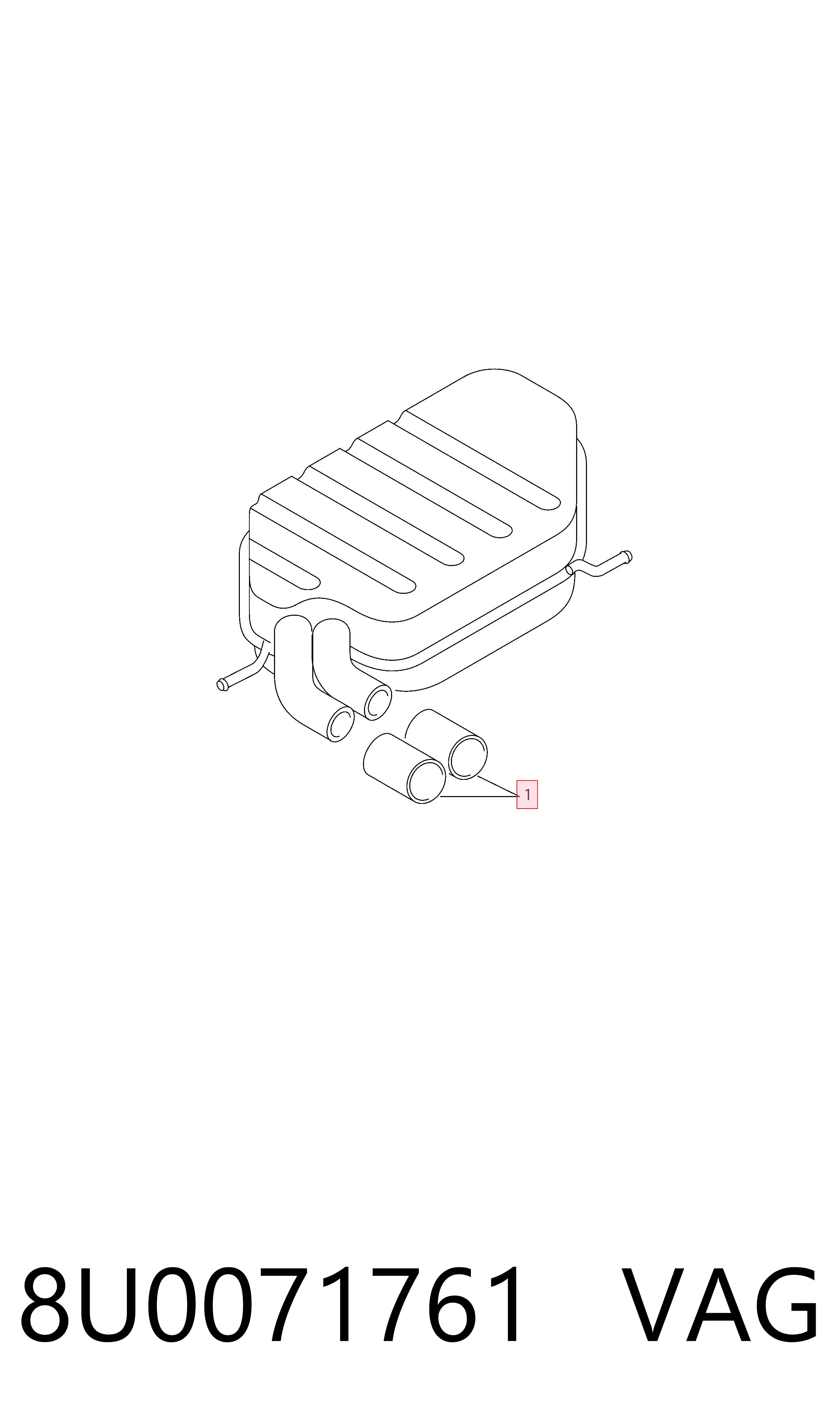8U0071761 VAG Bocal para o silenciador