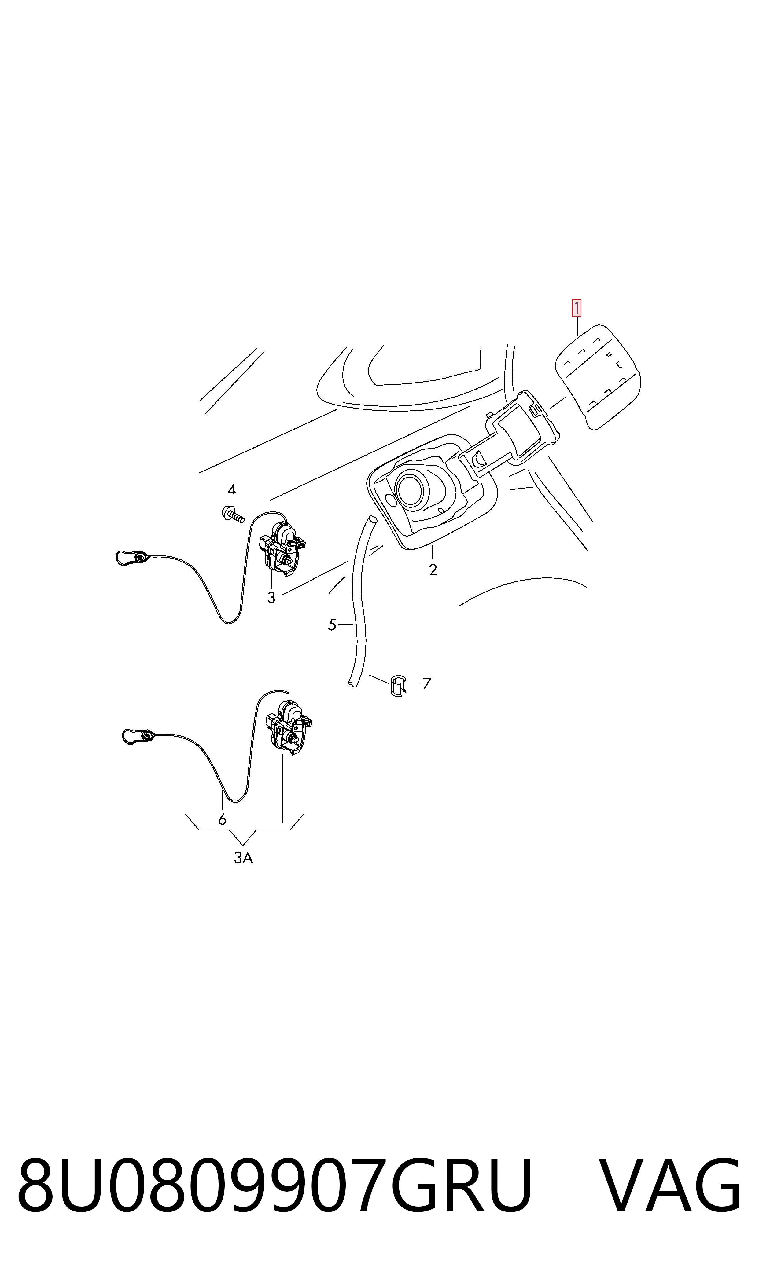 Alcapão do tanque de combustível Audi Q3  8UB, 8UG ao melhor preço