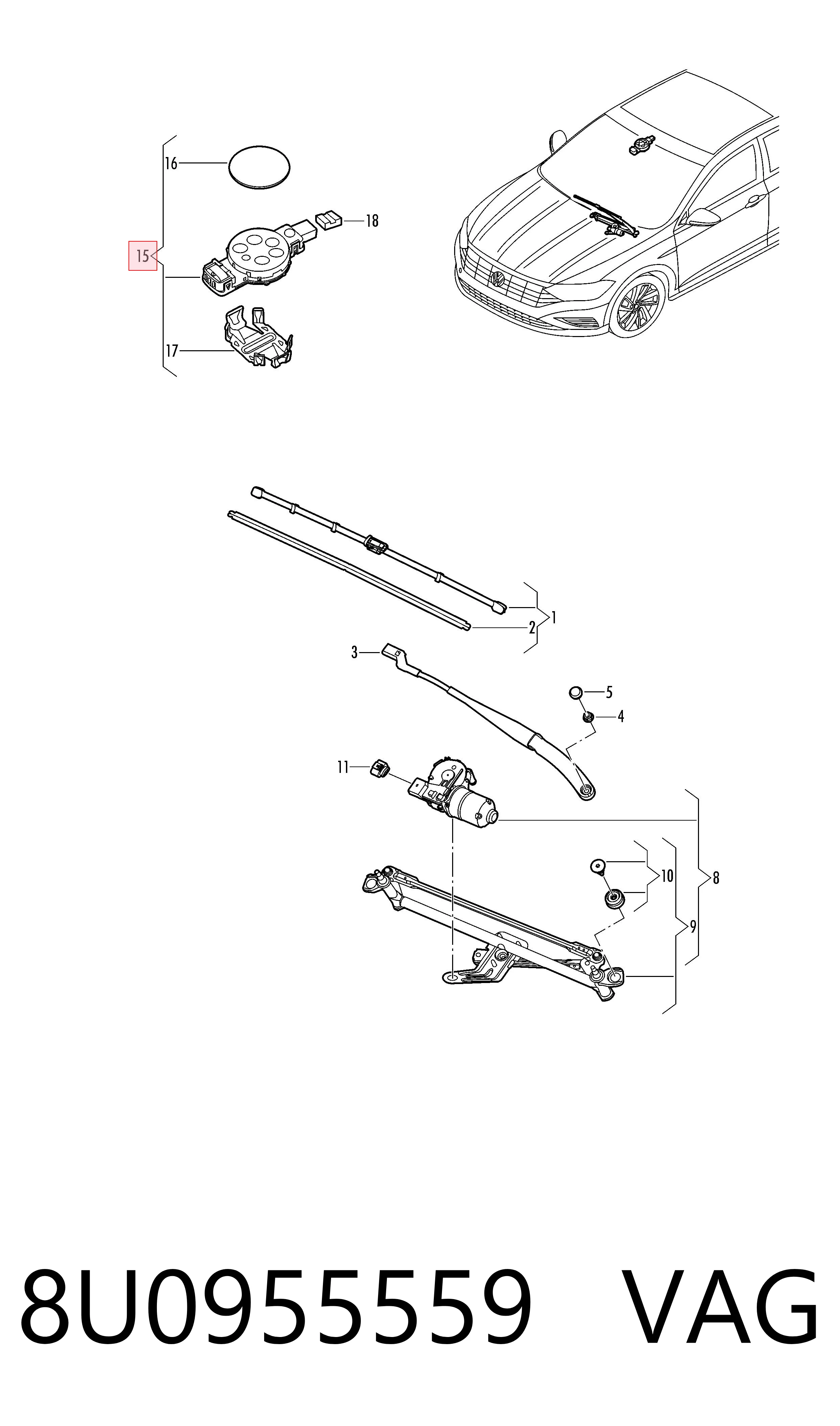 Sensor de chuva para Volkswagen T-CROSS  C11, D31
