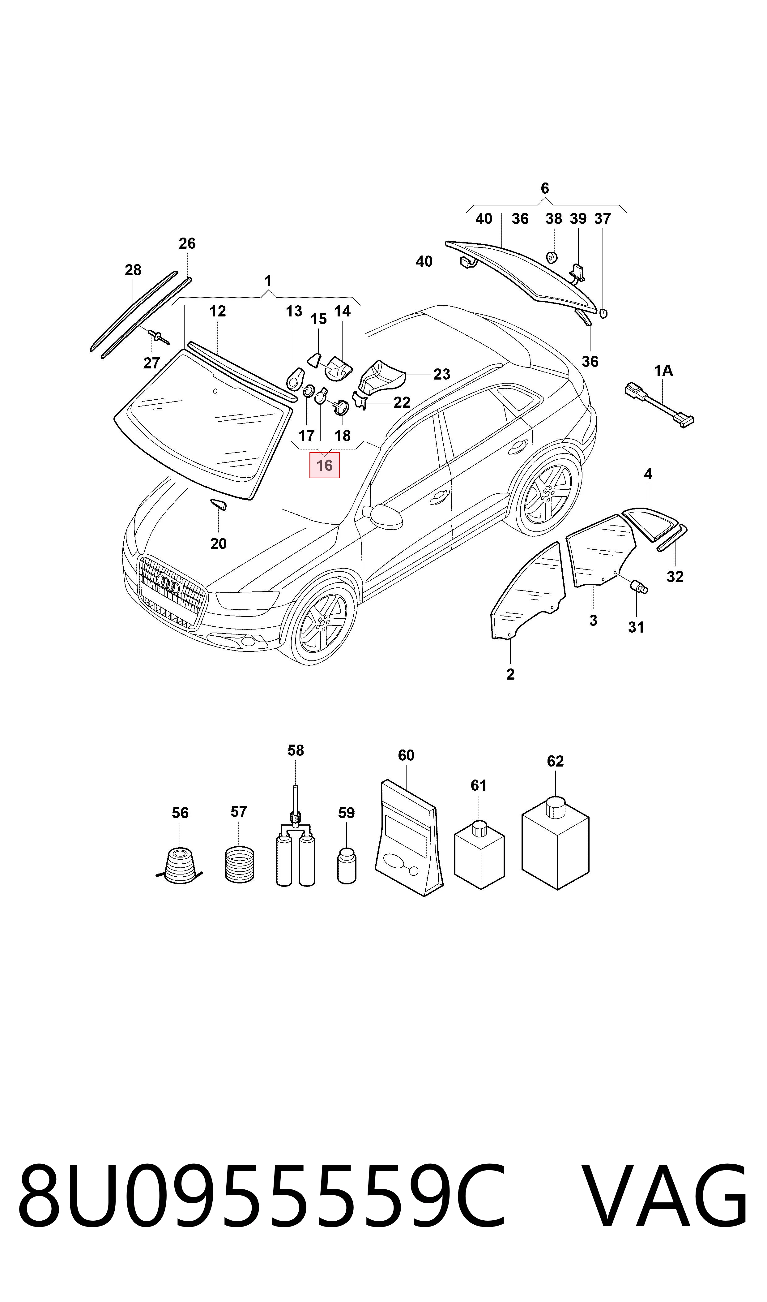 8U0955559C VAG Sensor de chuva