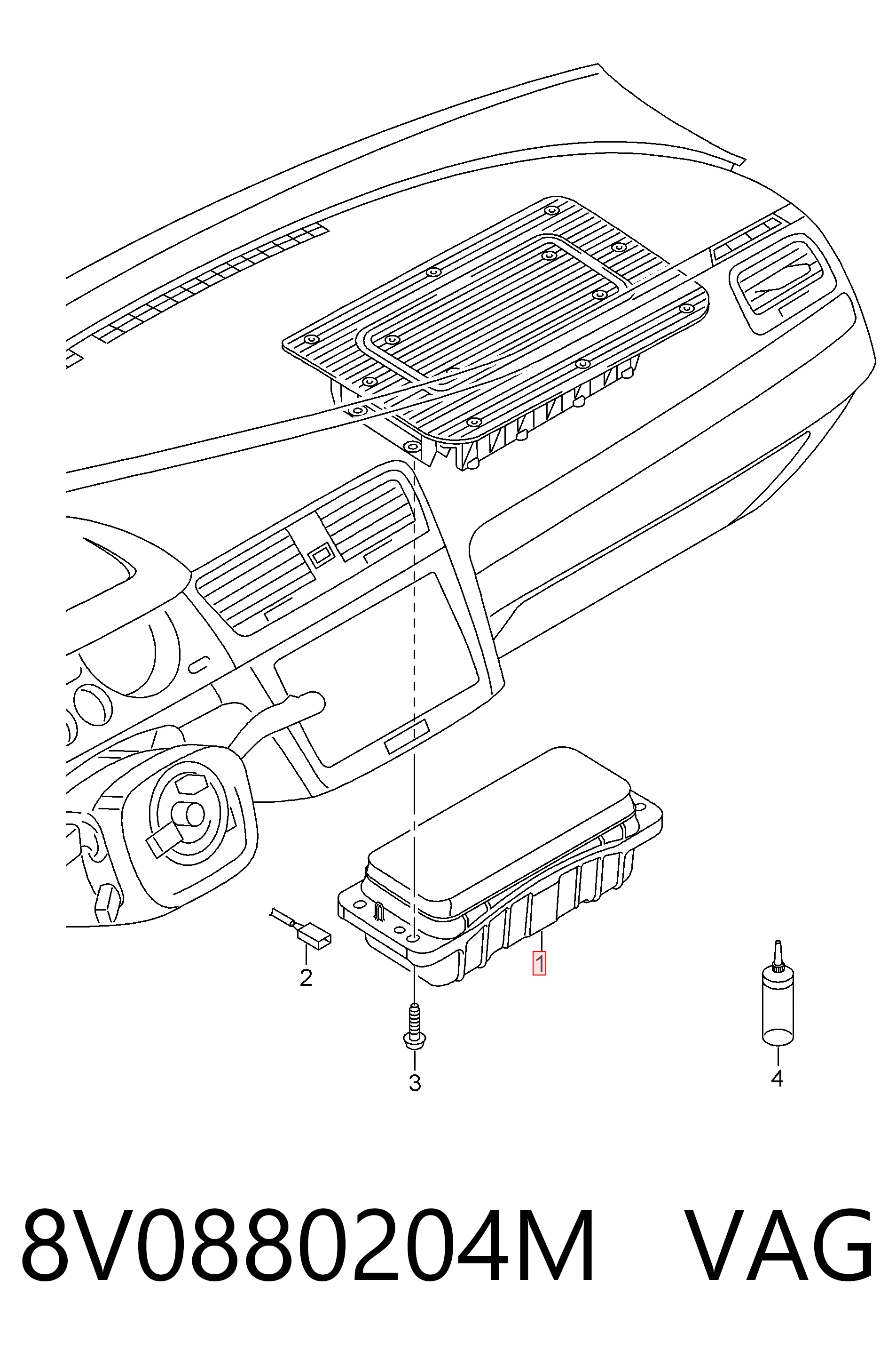 Compre 8V0880204M VAG Cinto de segurança (AIRBAG) de passageiro