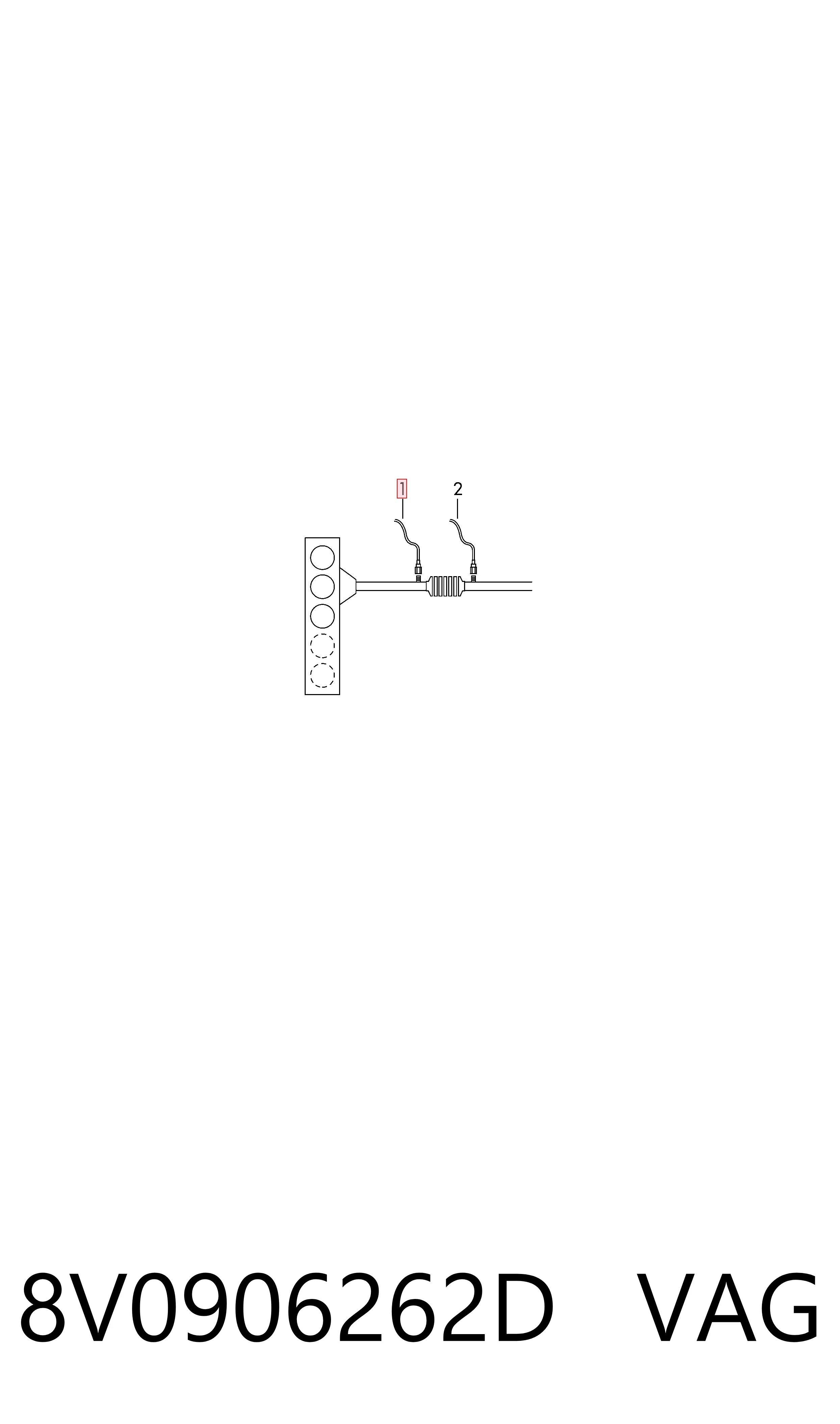 8V0906262D VAG Sonda lambda, sensor de oxigênio até o catalisador