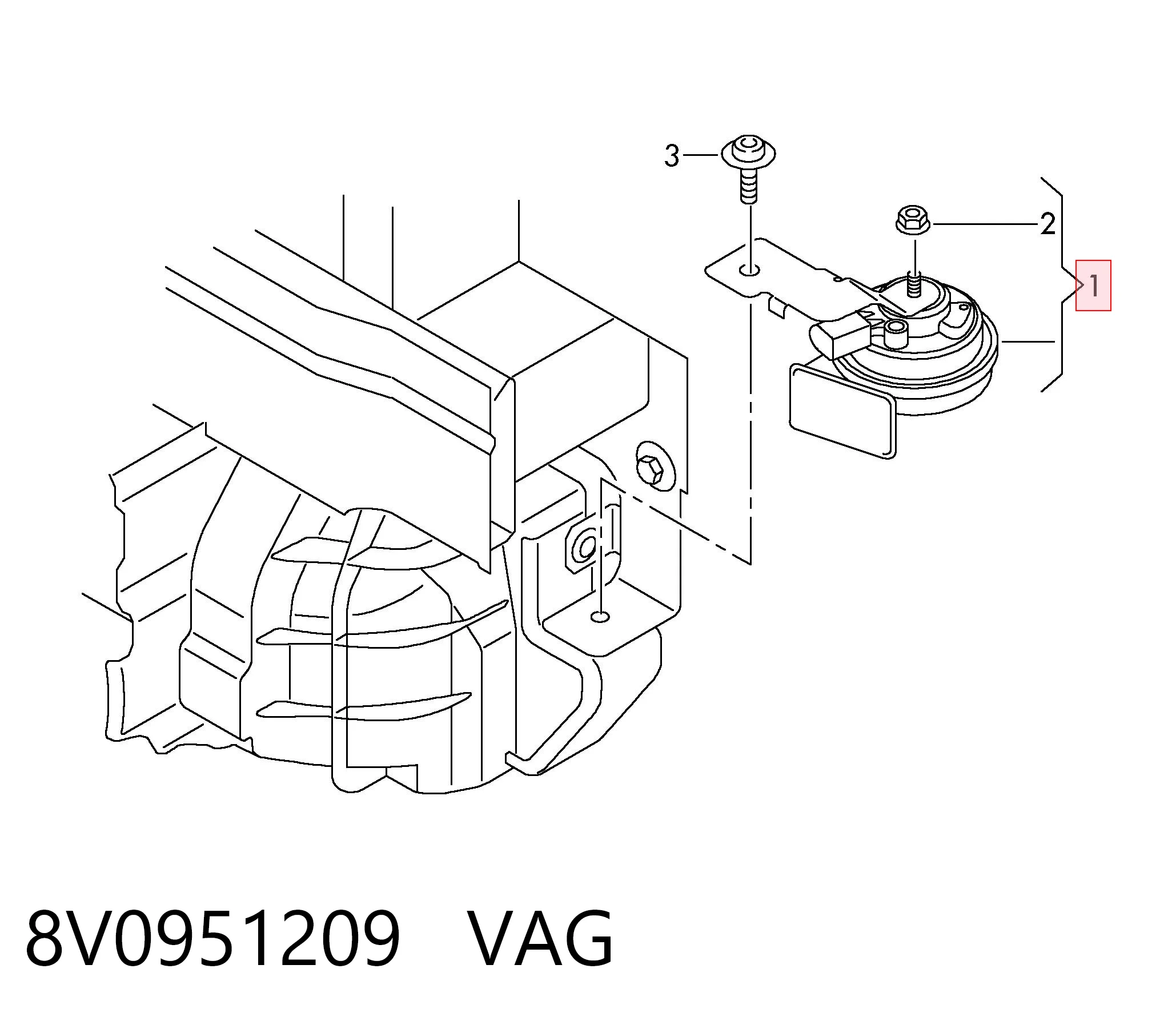 8V0951209 VAG Sinal sonoro (cláxon)
