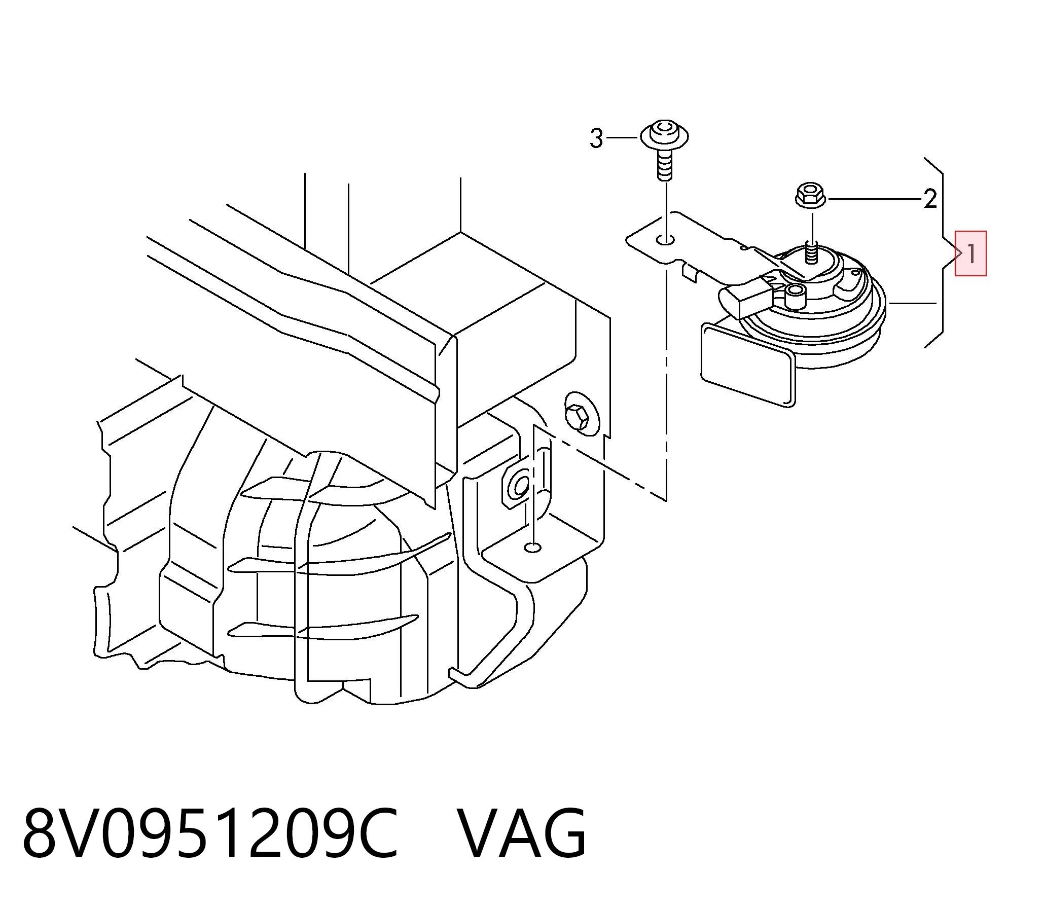 8V0951209C VAG Sino sonoro de sinalização