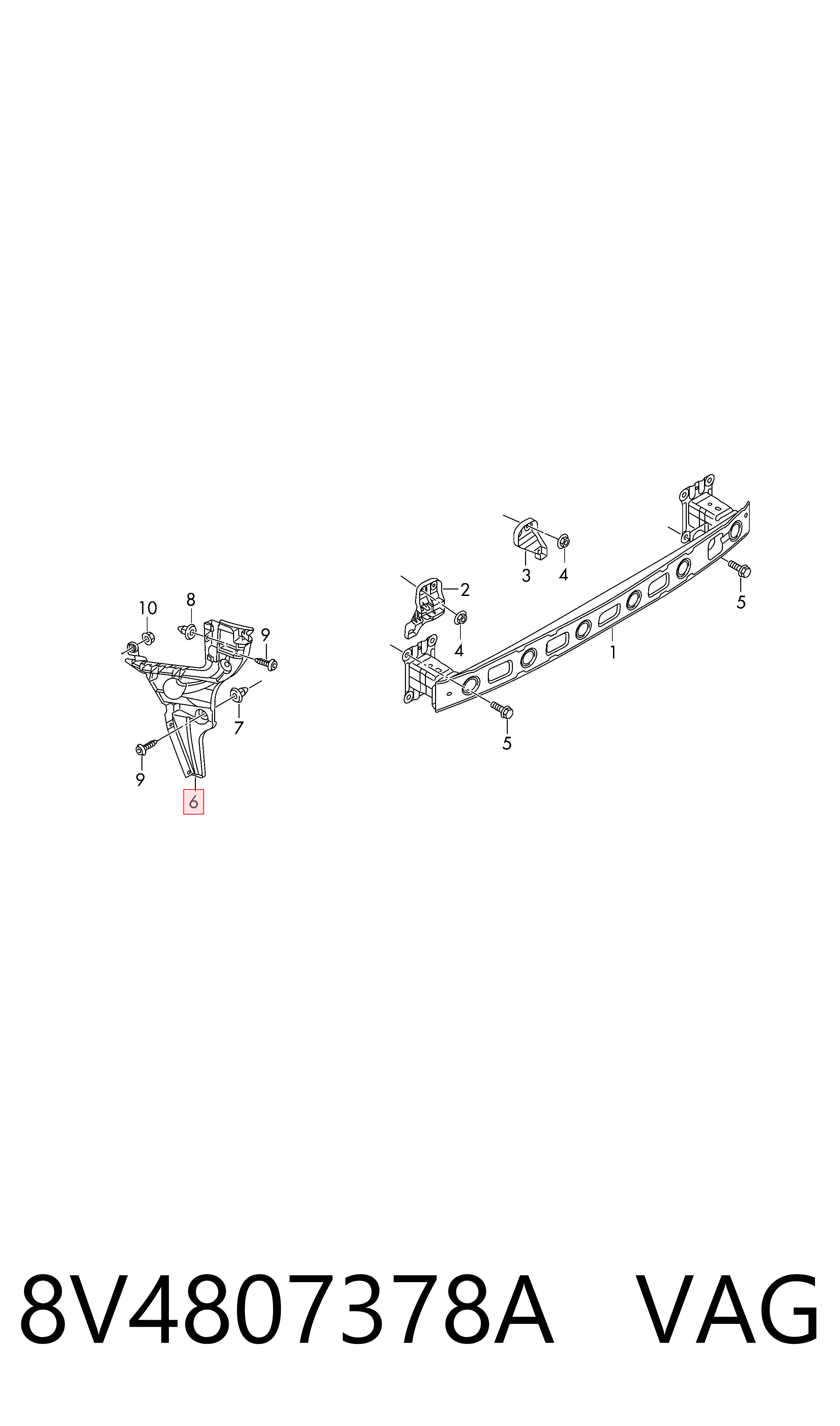 Consola direita do pára-choque traseiro VAG 8V4807378A preço, a partir de 27,42 USD