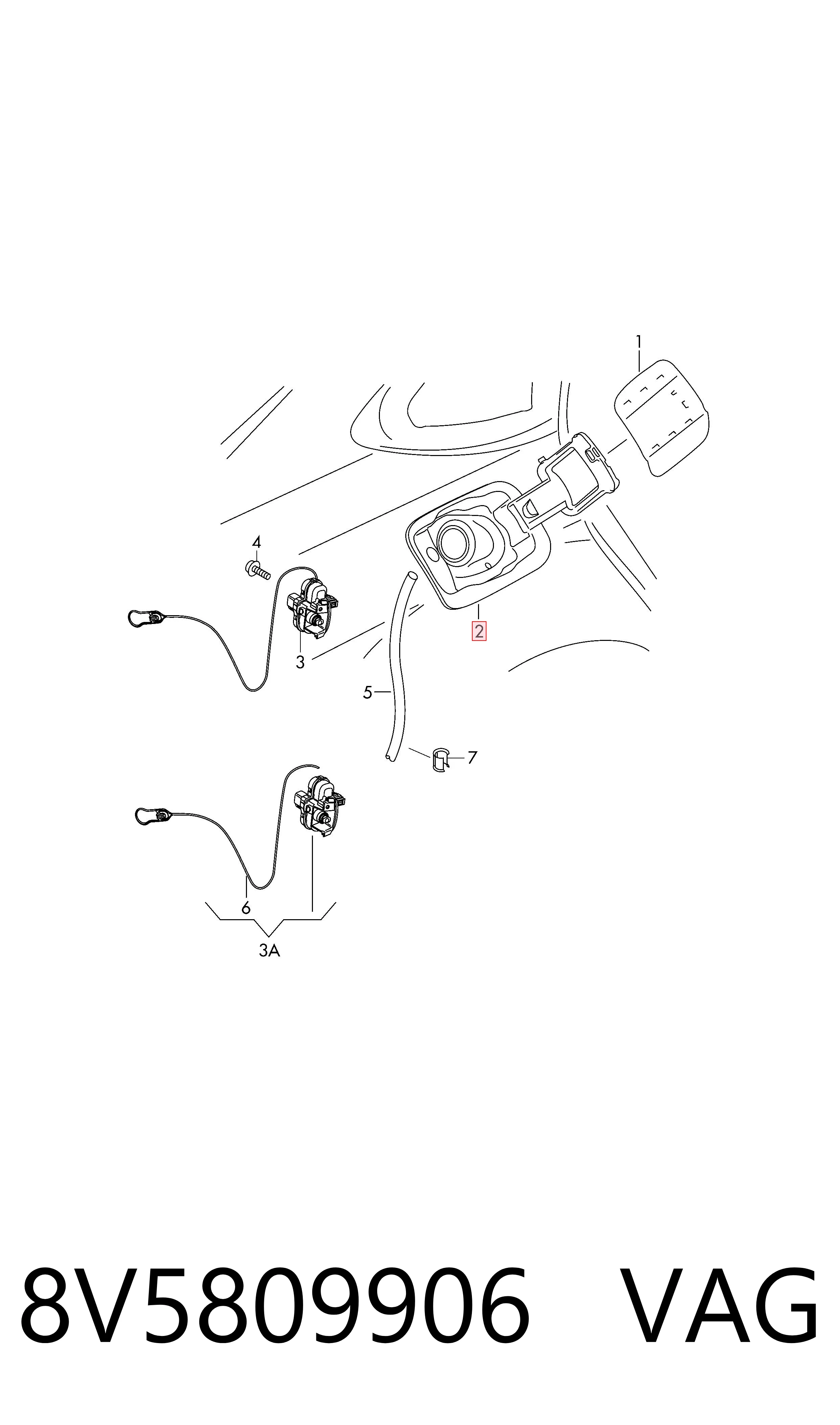 Alcapão do tanque de combustível para Audi A3  8VS, 8VM