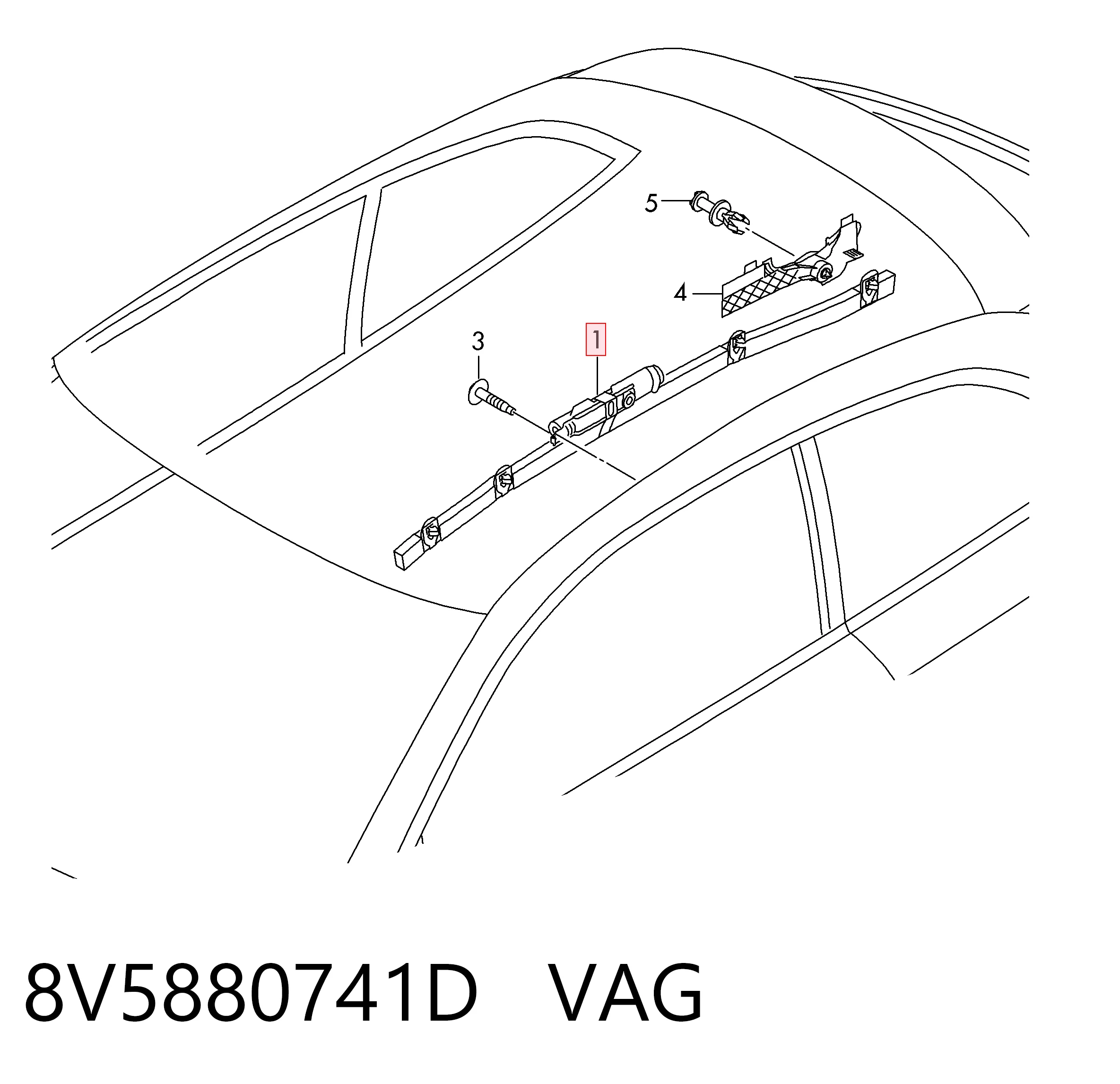 Cinto de segurança (AIRBAG) de estore lateral esquerdo VAG 8V5880741D preço, a partir de 802,84 USD