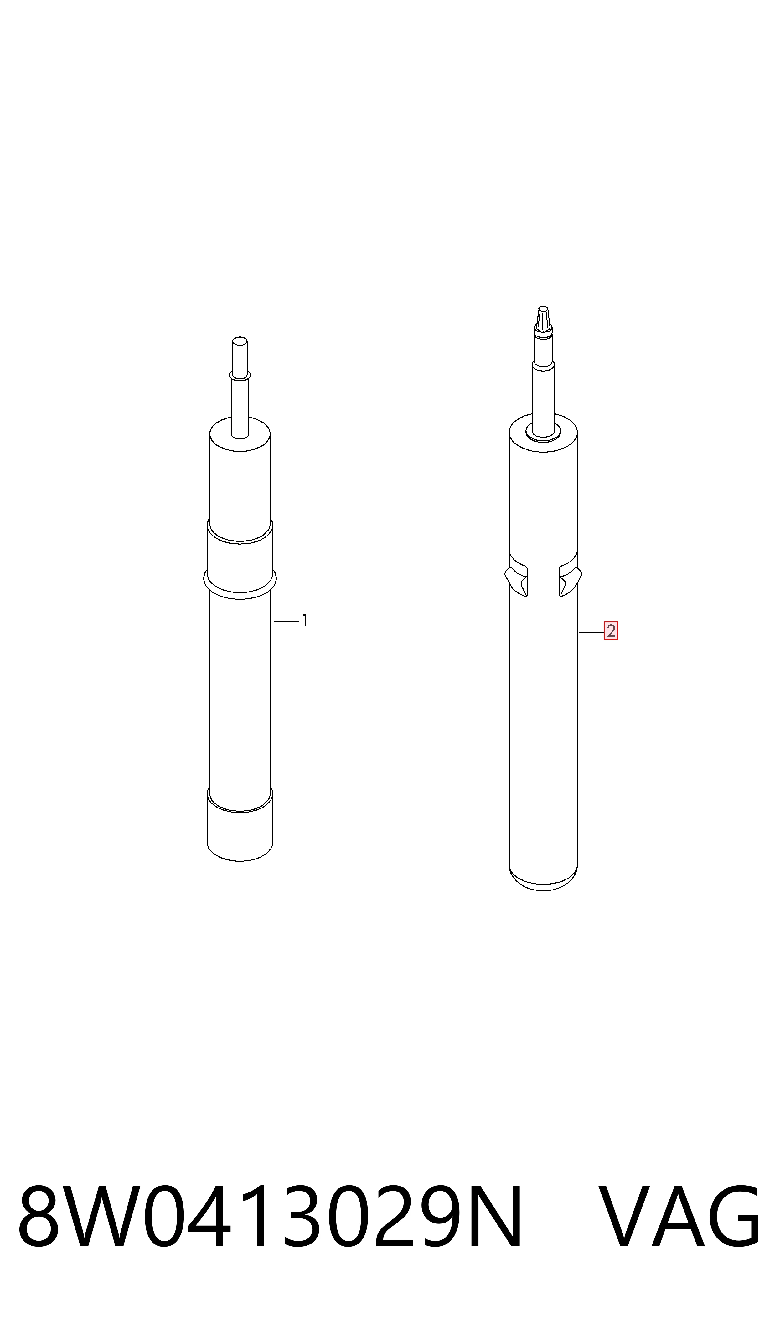 Amortecedor dianteiro VAG 8W0413029N preço, a partir de 360,94 USD