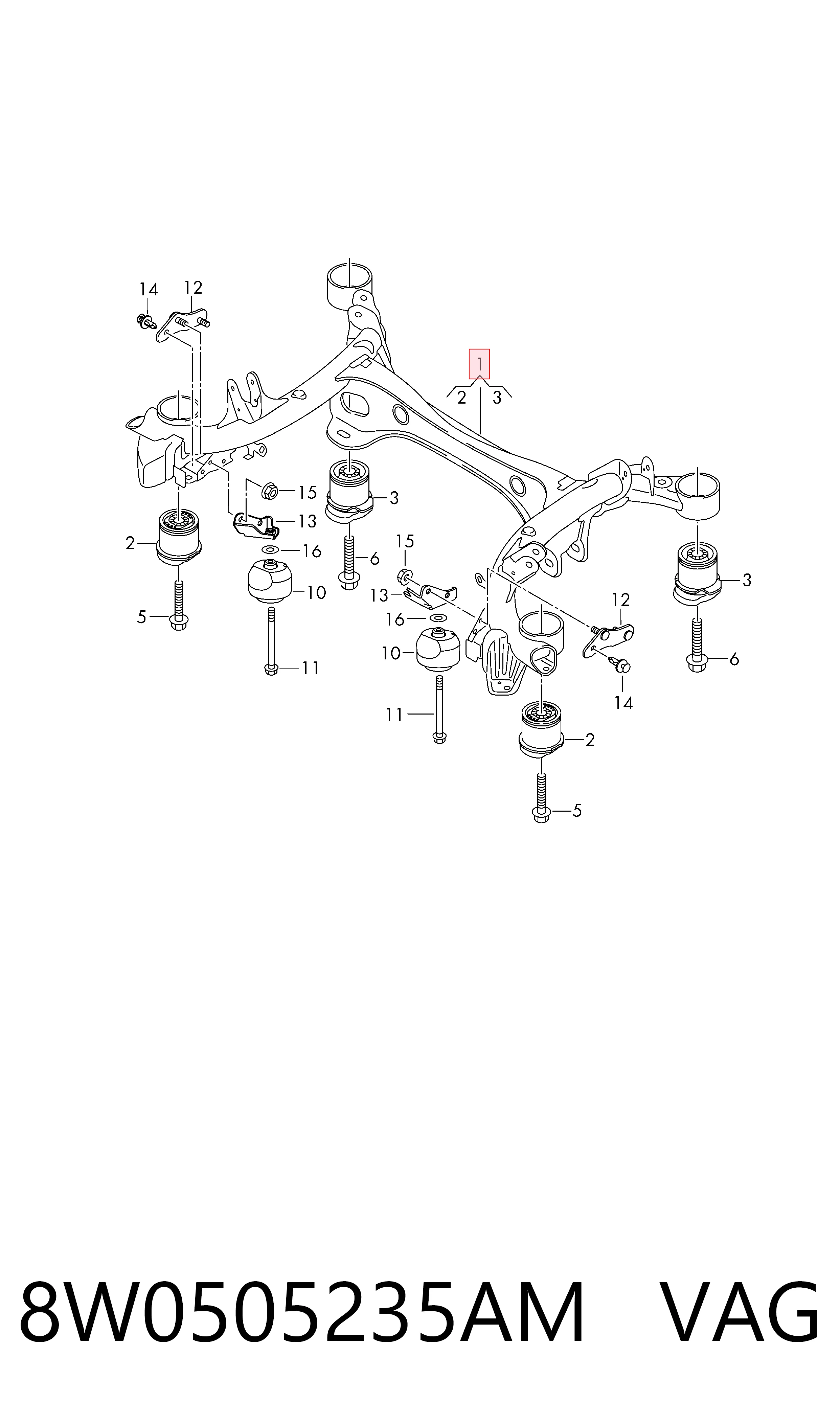 Viga de suspensão traseira (plataforma veicular) Audi A5 preço, a partir de 470,02 USD