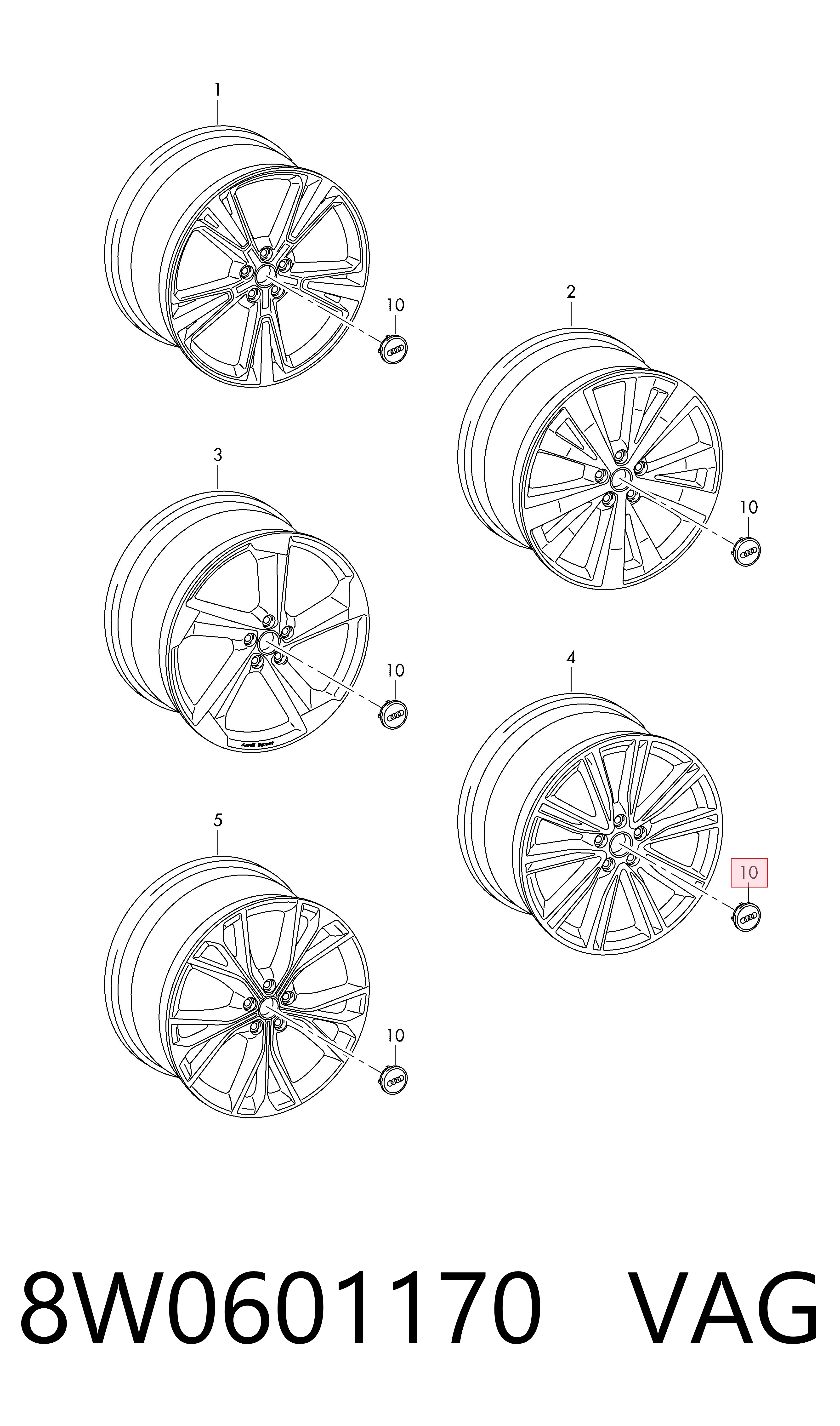Coberta de disco de roda VAG 8W0601170 preço, a partir de 35,81 USD