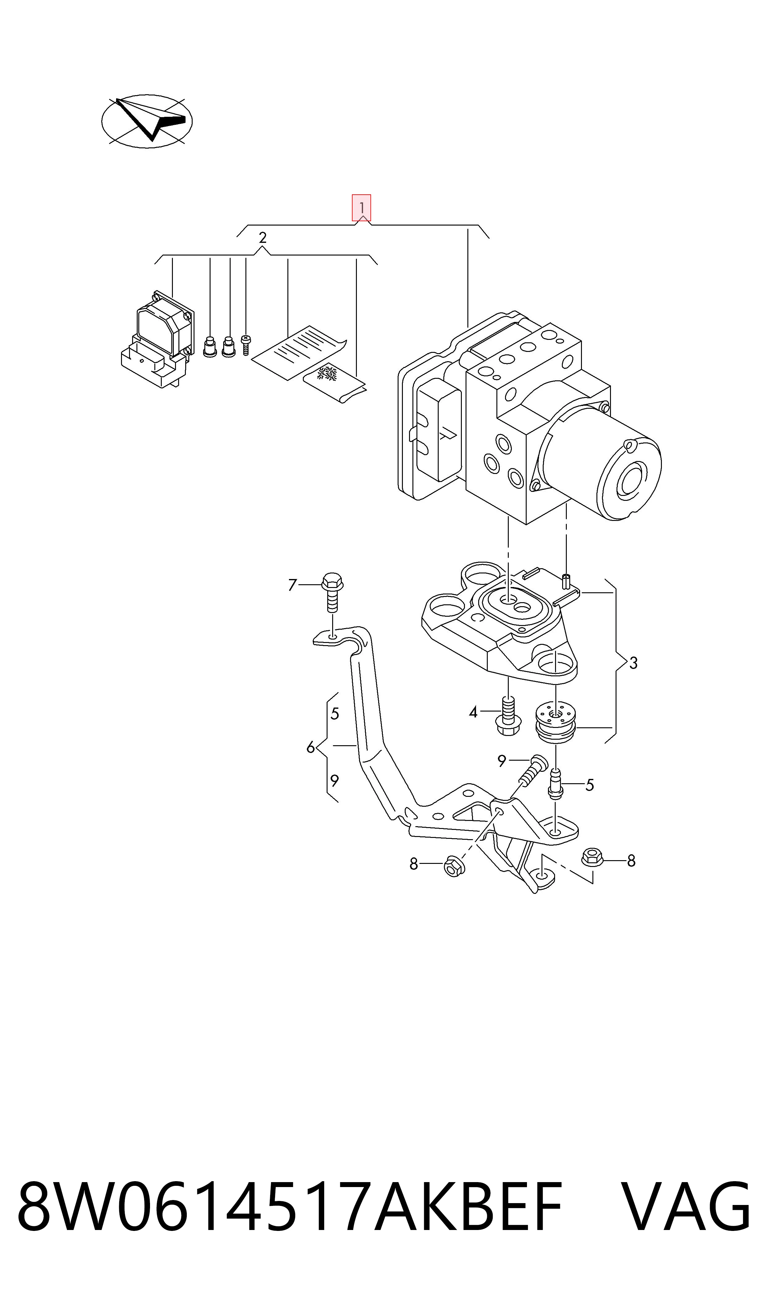 Unidade hidráulico de controlo ABS Audi A5 F5A, F5F ao melhor preço