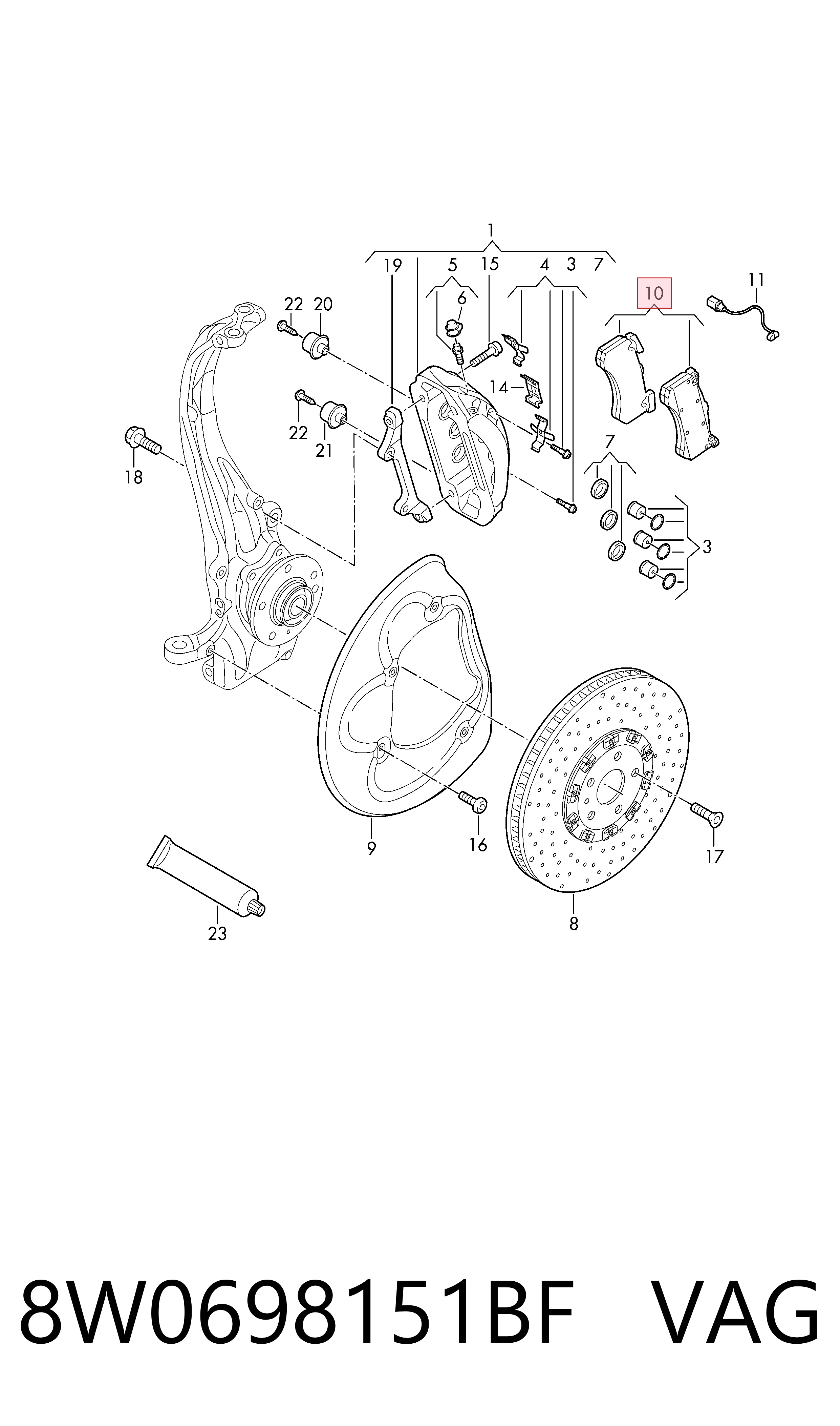 8W0698151BF VAG
