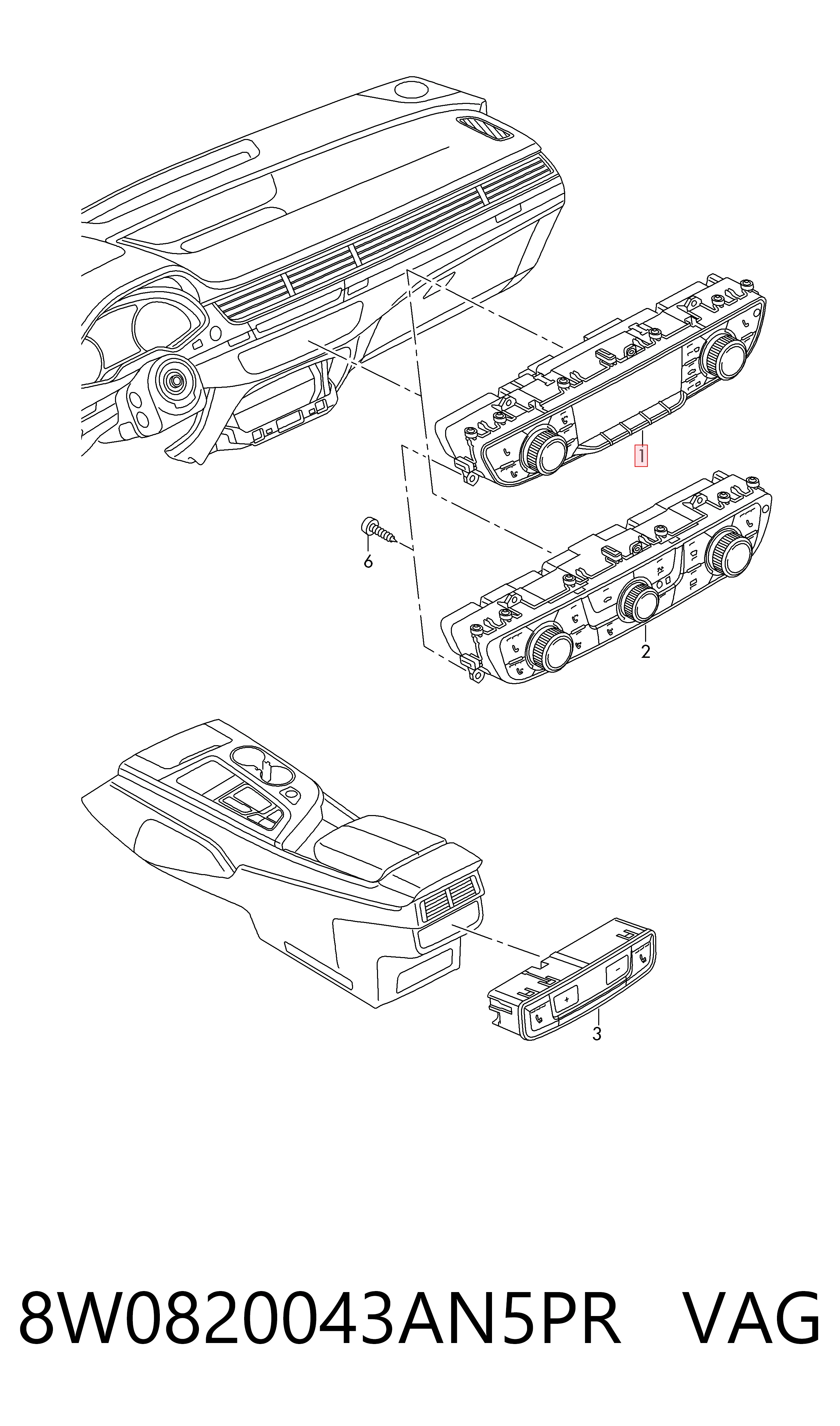 Unidade de controlo dos modos de aquecimento/condicionamento para Audi Q5  FYB, FYG