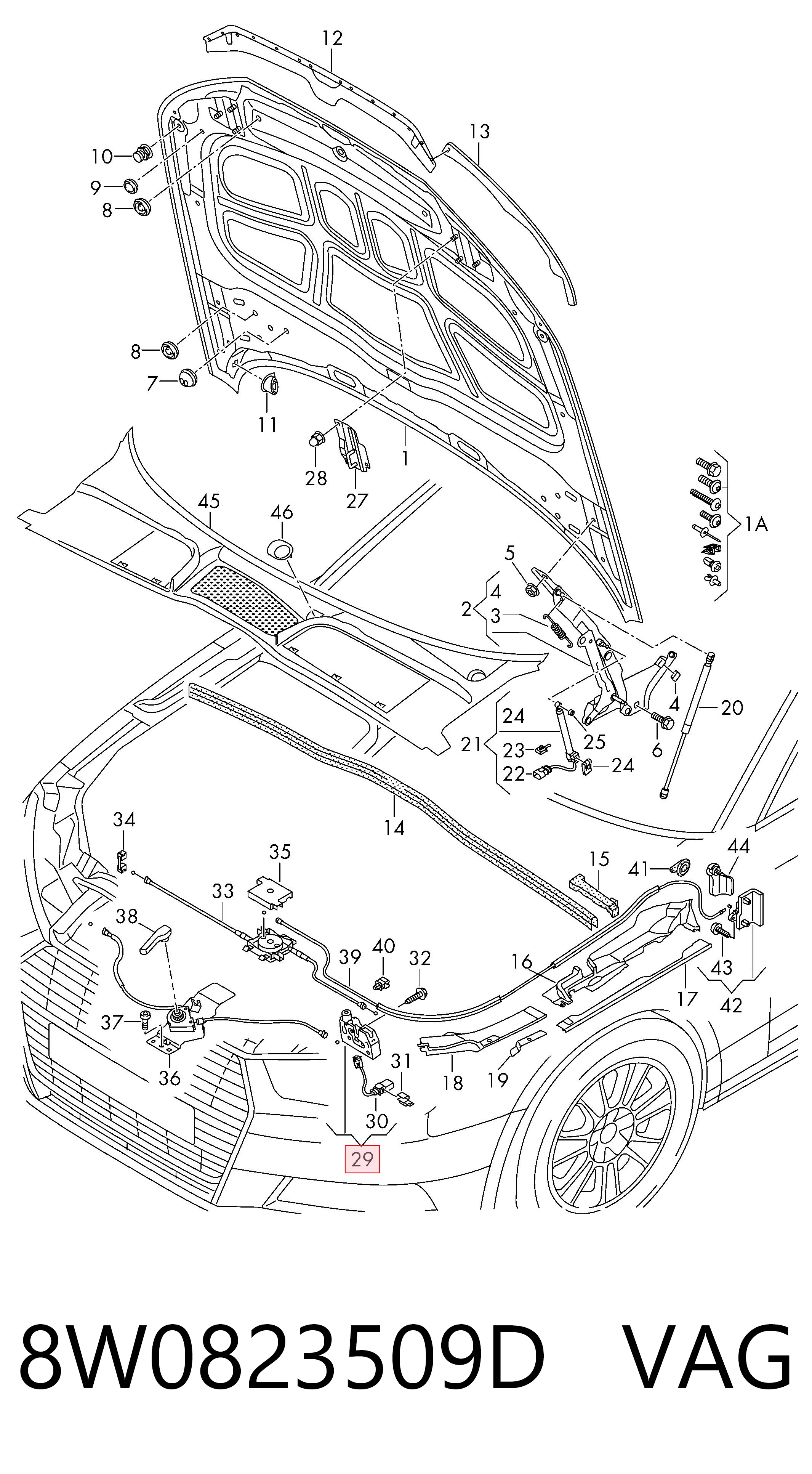 8W0823509D VAG Fecho da capota