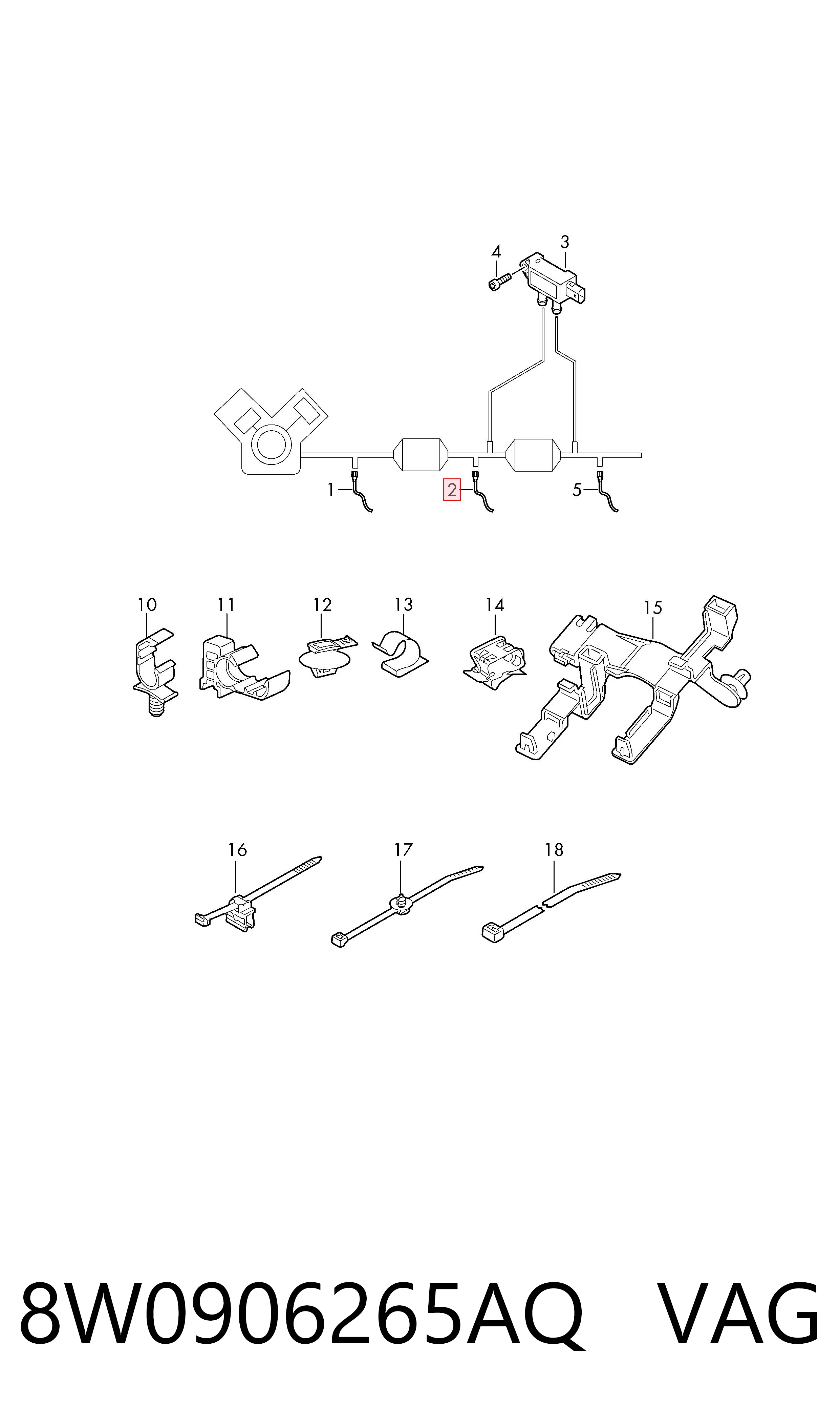8W0906265AQ VAG Sonda lambda, sensor de oxigênio depois de catalisador