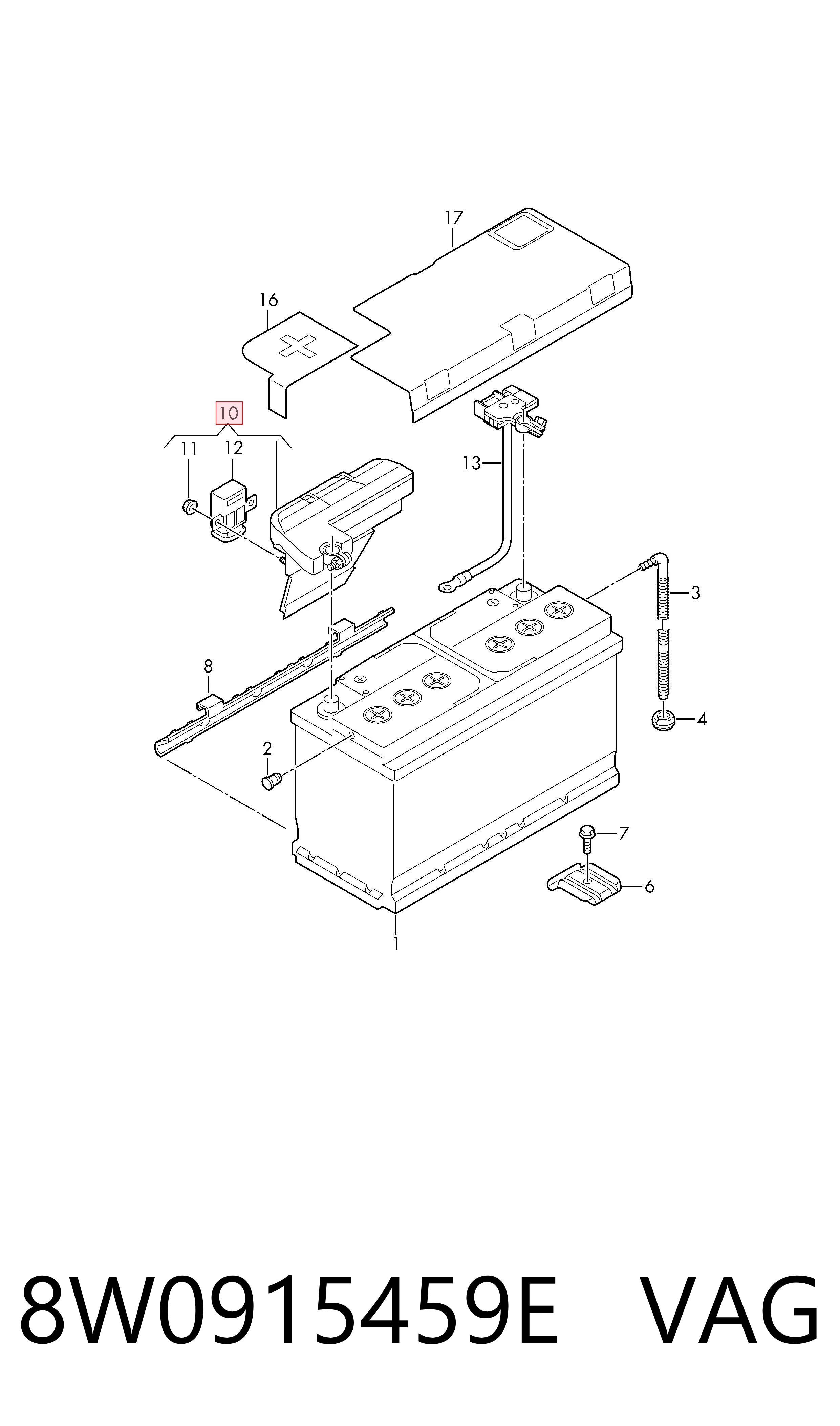 8W0915459E VAG Borne de bateria recarregável (PILHA)