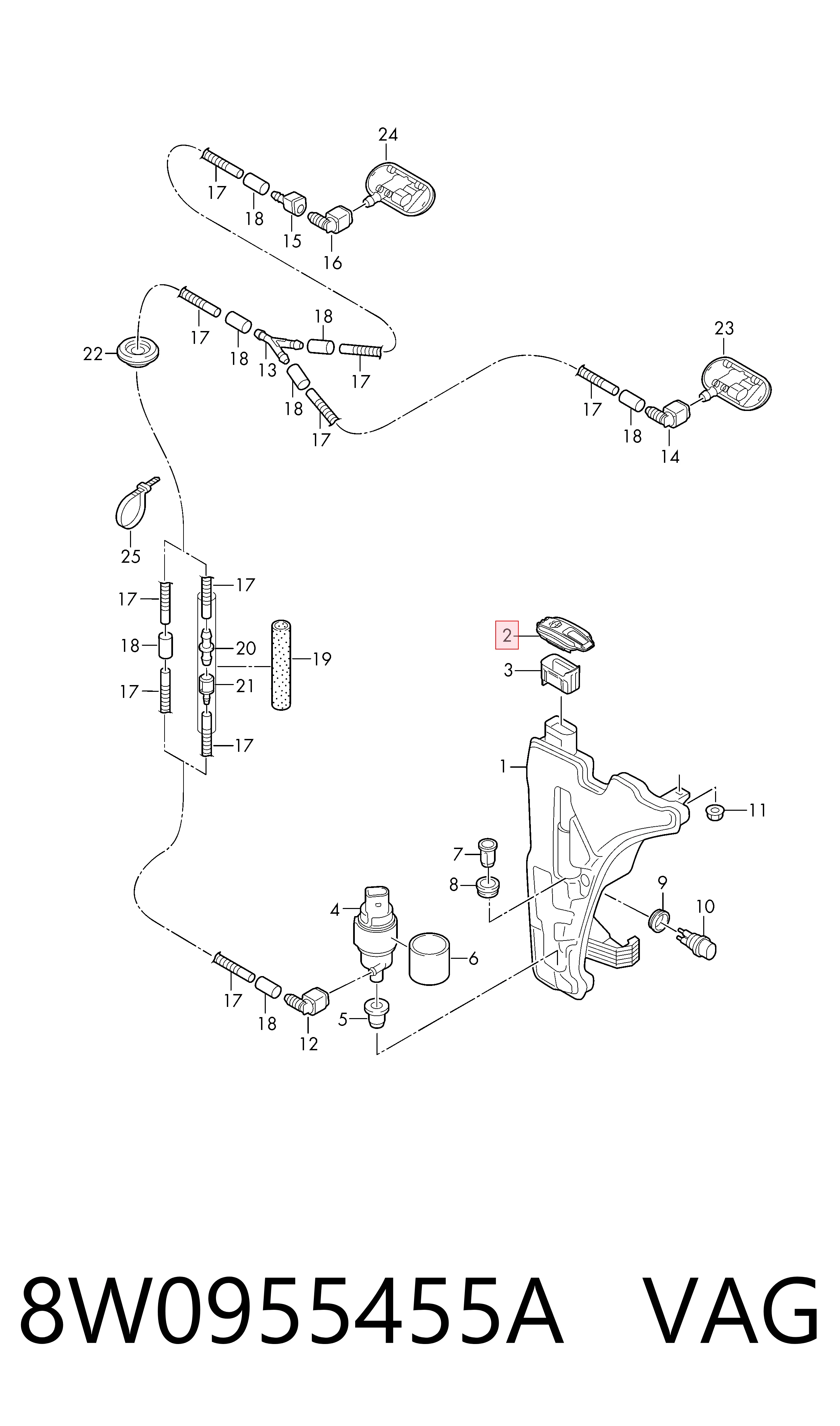 Tampa de tanque de fluido para lavador Audi A4 8W2, 8WC ao melhor preço